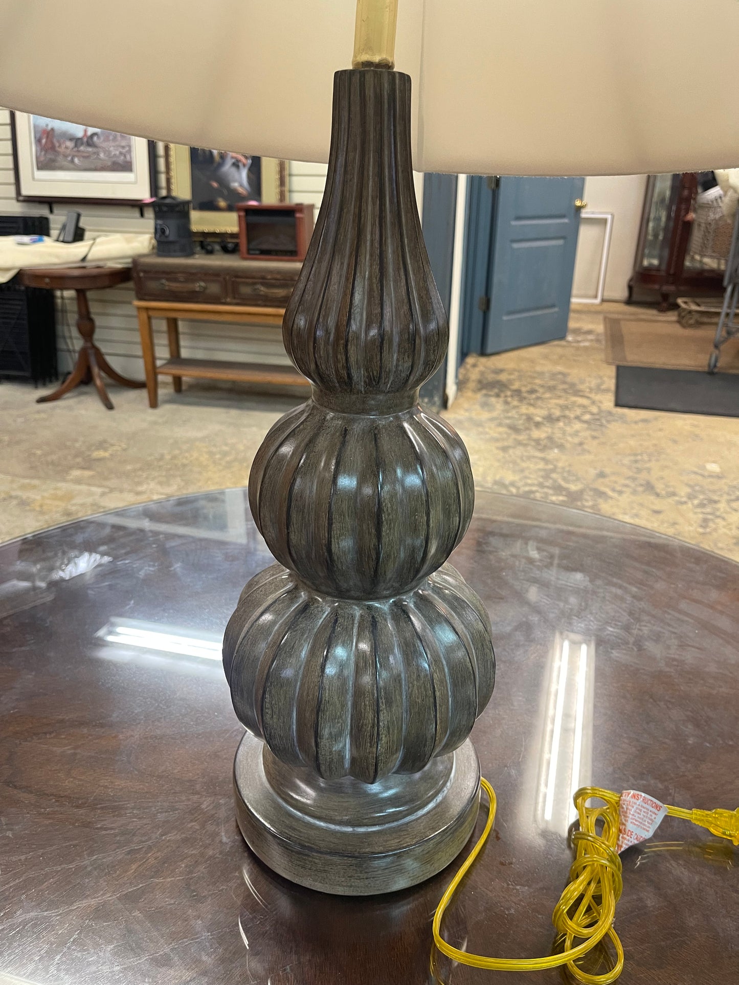 Grey Ceramic Table Lamp (Works)