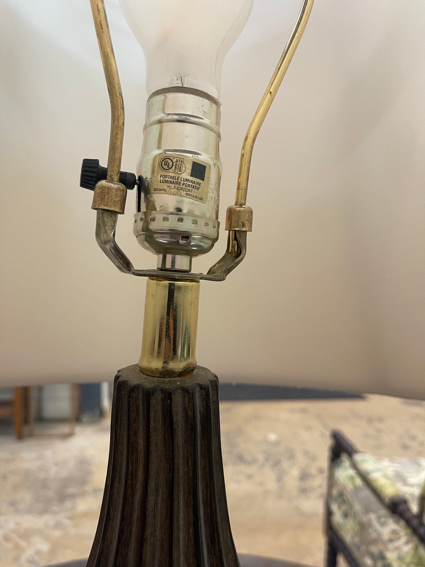 Grey Ceramic Table Lamp (Works)
