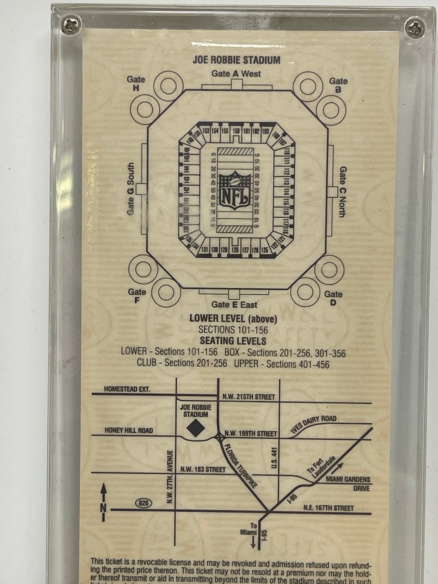 Super Bowl XXIX AFC - NFC World Championship Ticket In Lucite