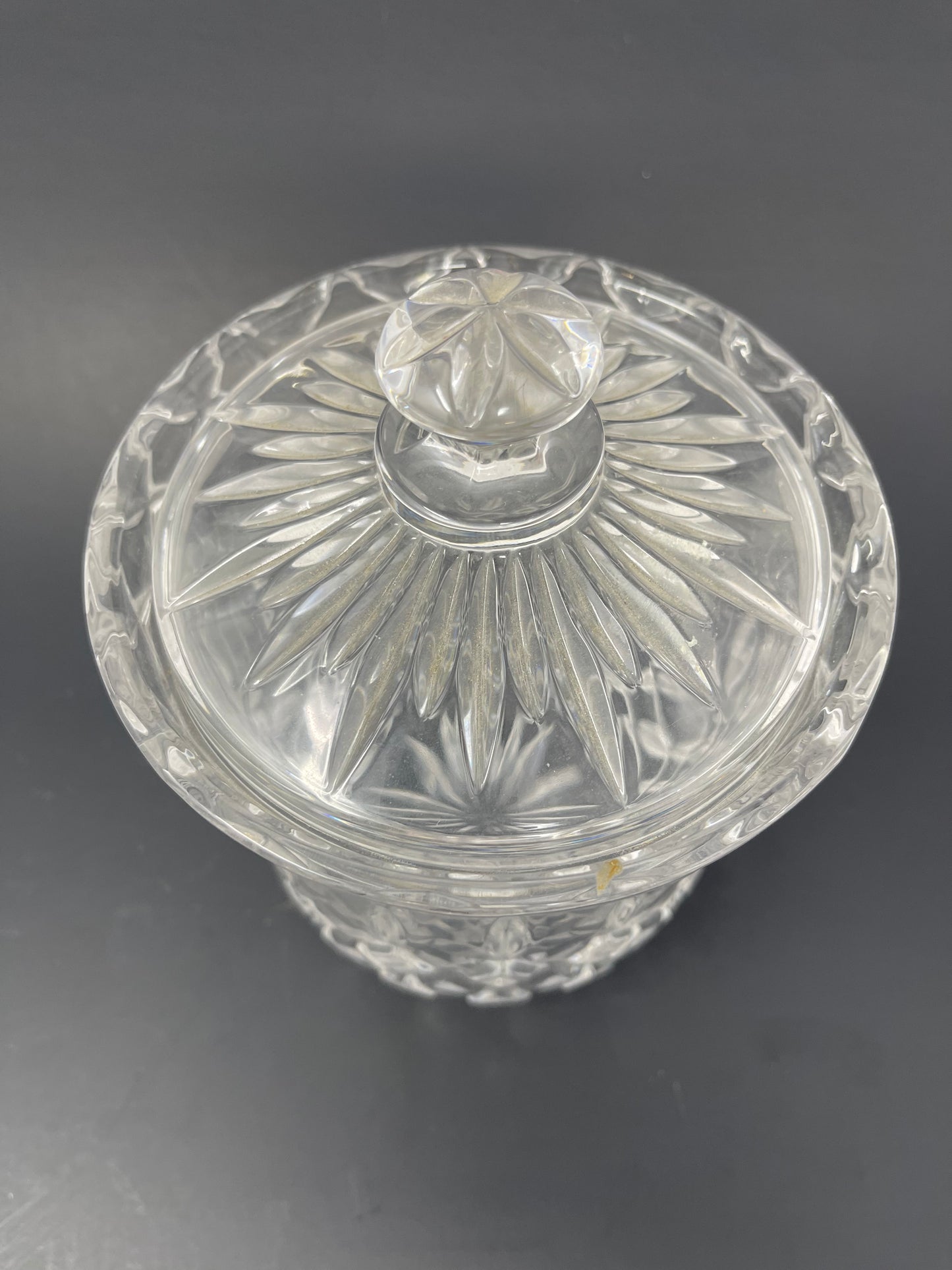Gorham Crystal King Edward Biscuit Barrel W/ Lid & Toothpick Holders