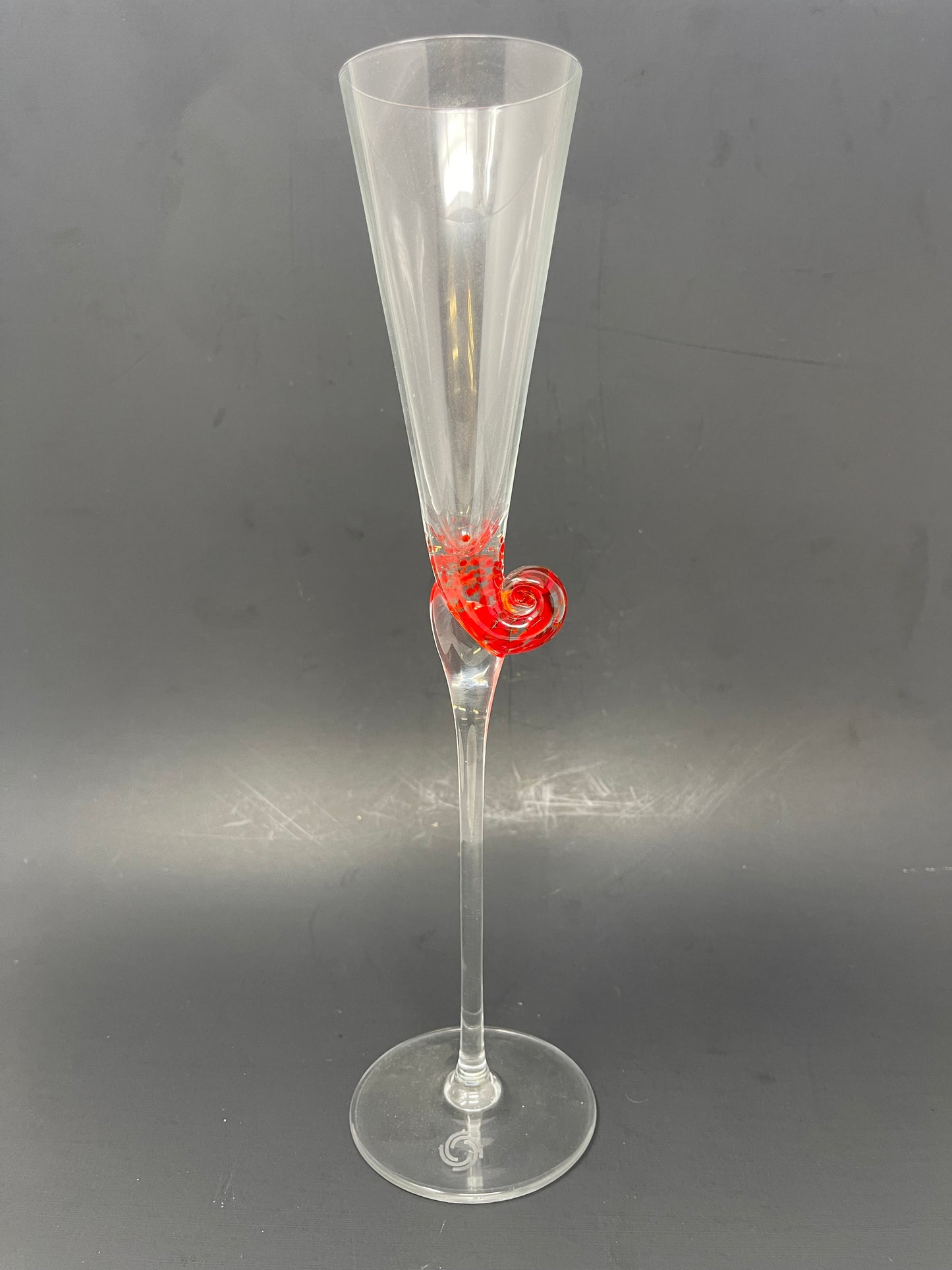 Murano Style Glass Snail Champagne Flute