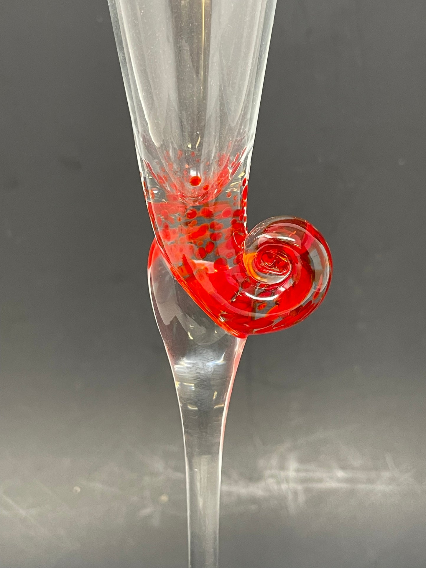 Murano Style Glass Snail Champagne Flute