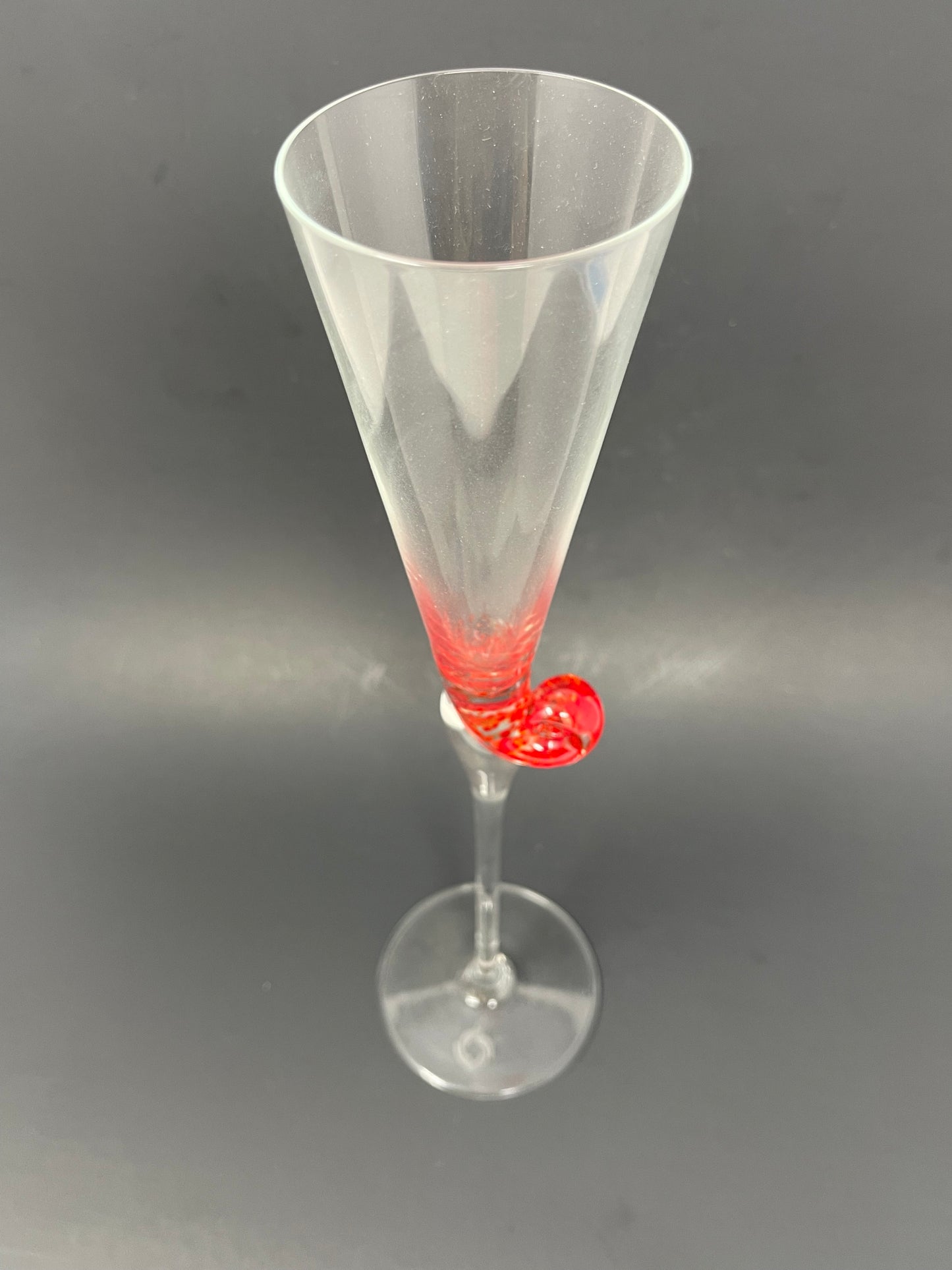 Murano Style Glass Snail Champagne Flute