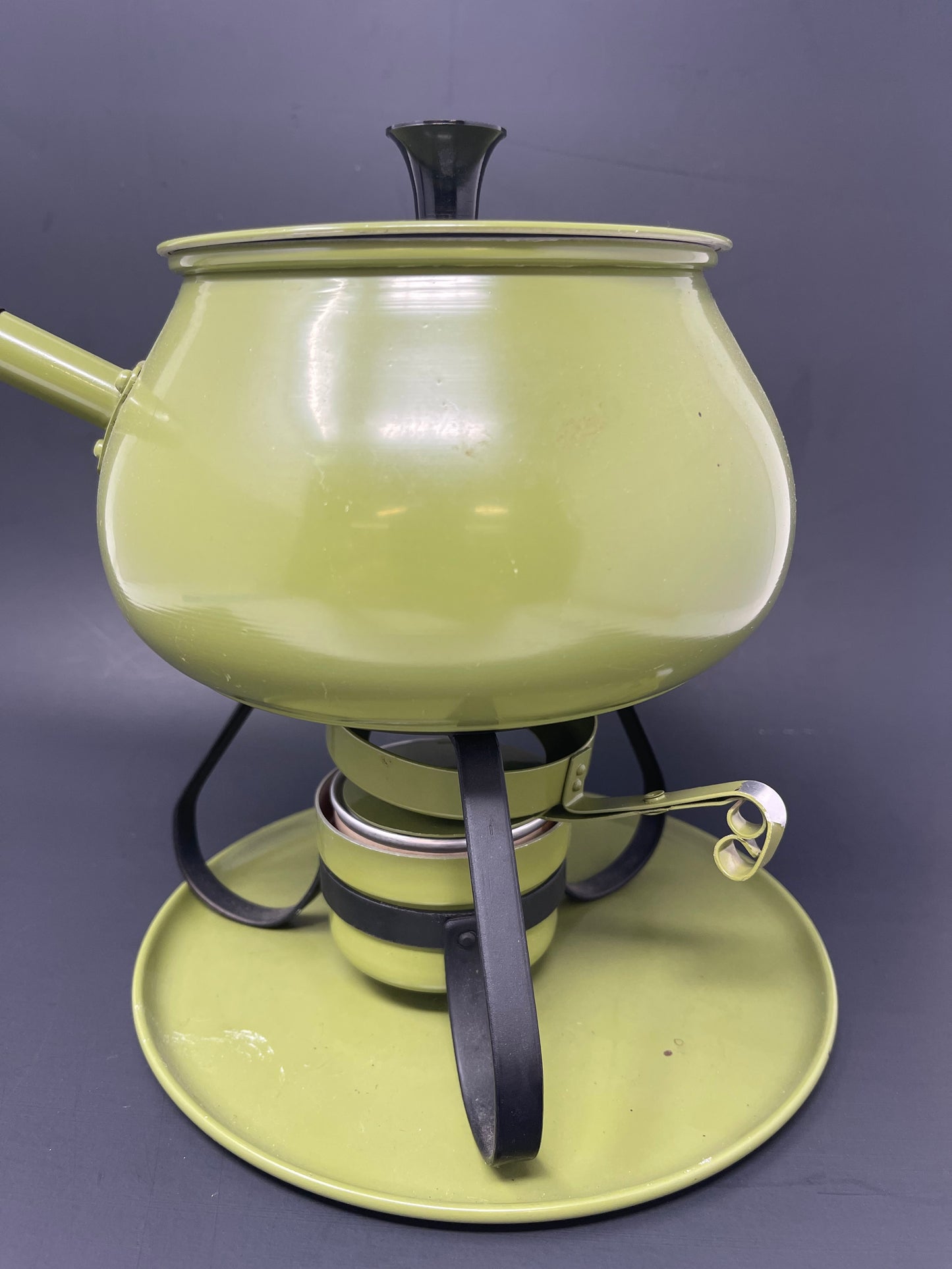 Retro Green Fondue Set