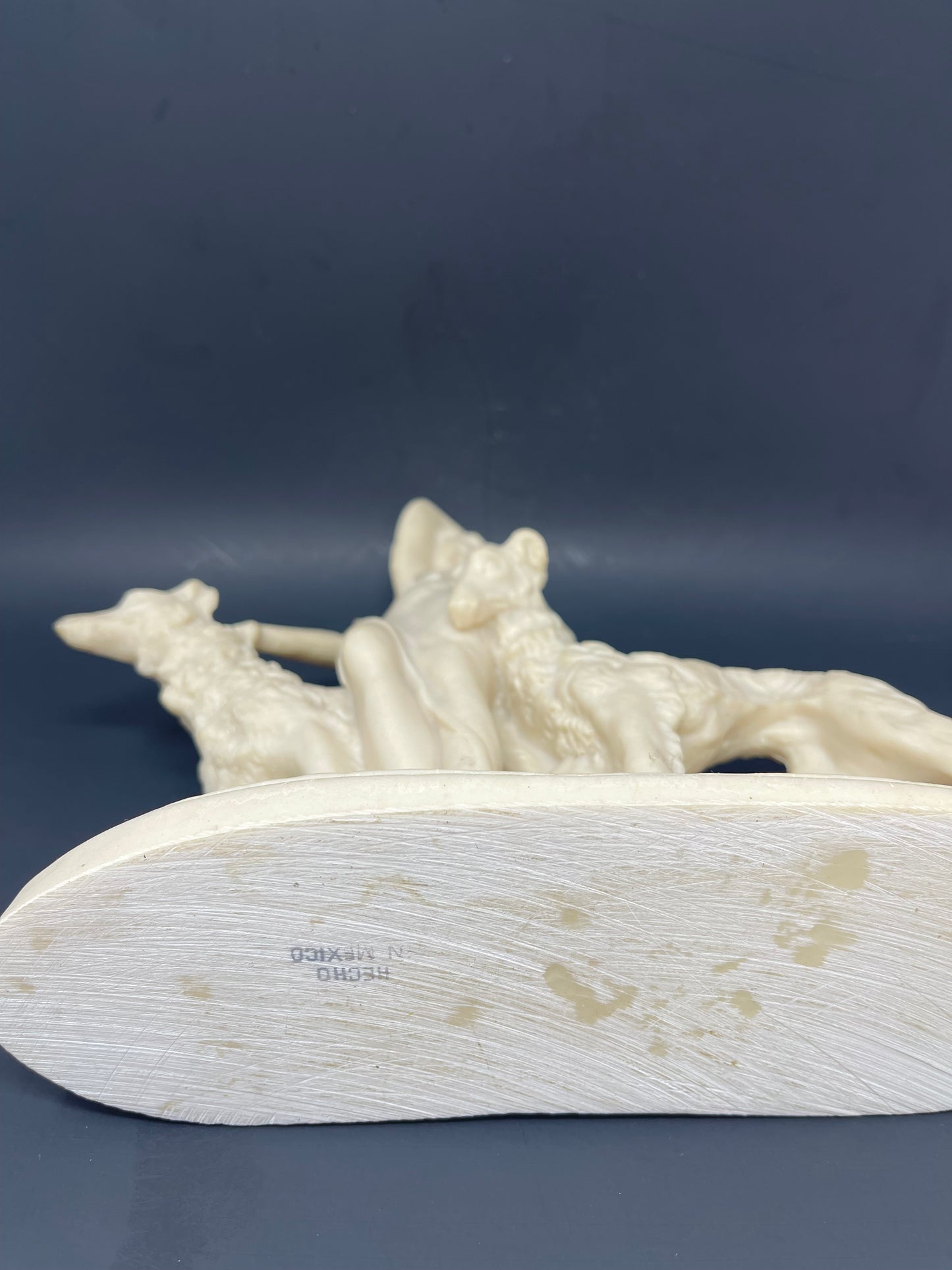 Art Deco Lady W/ Wolfhounds Figurine