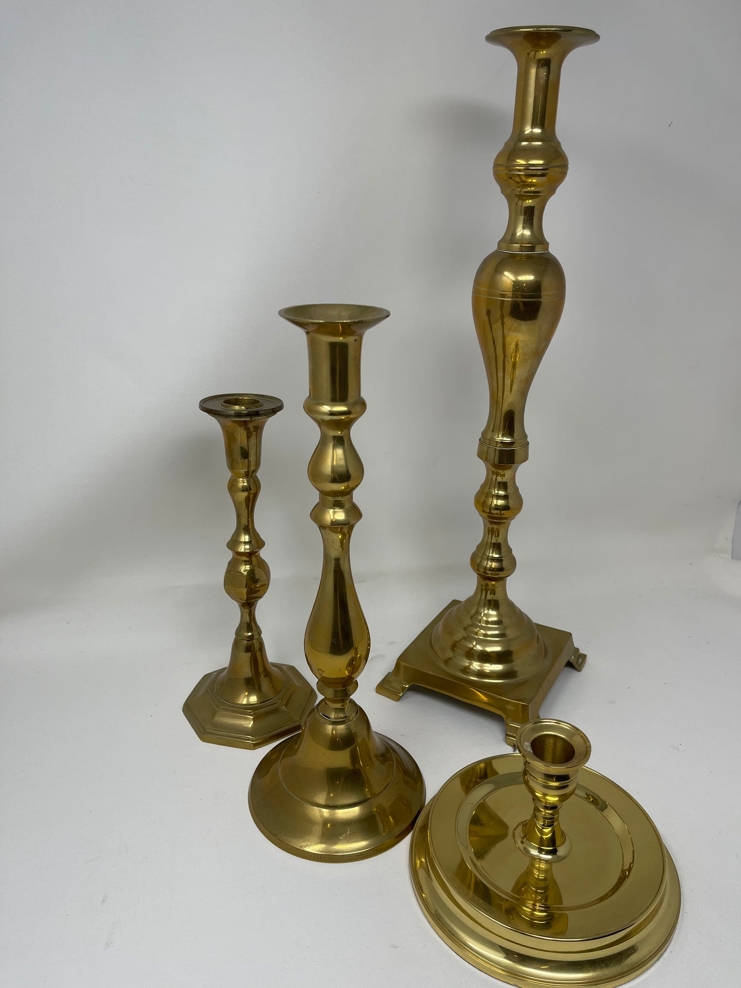 Lot Of 4 Brass Candlestick Holders