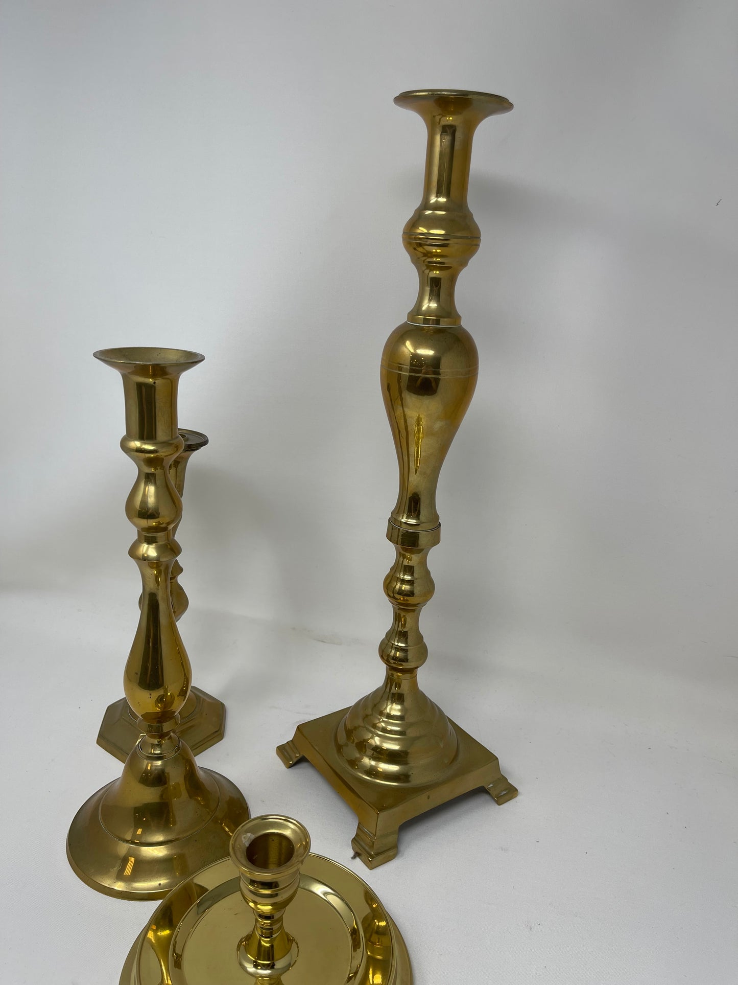 Lot Of 4 Brass Candlestick Holders
