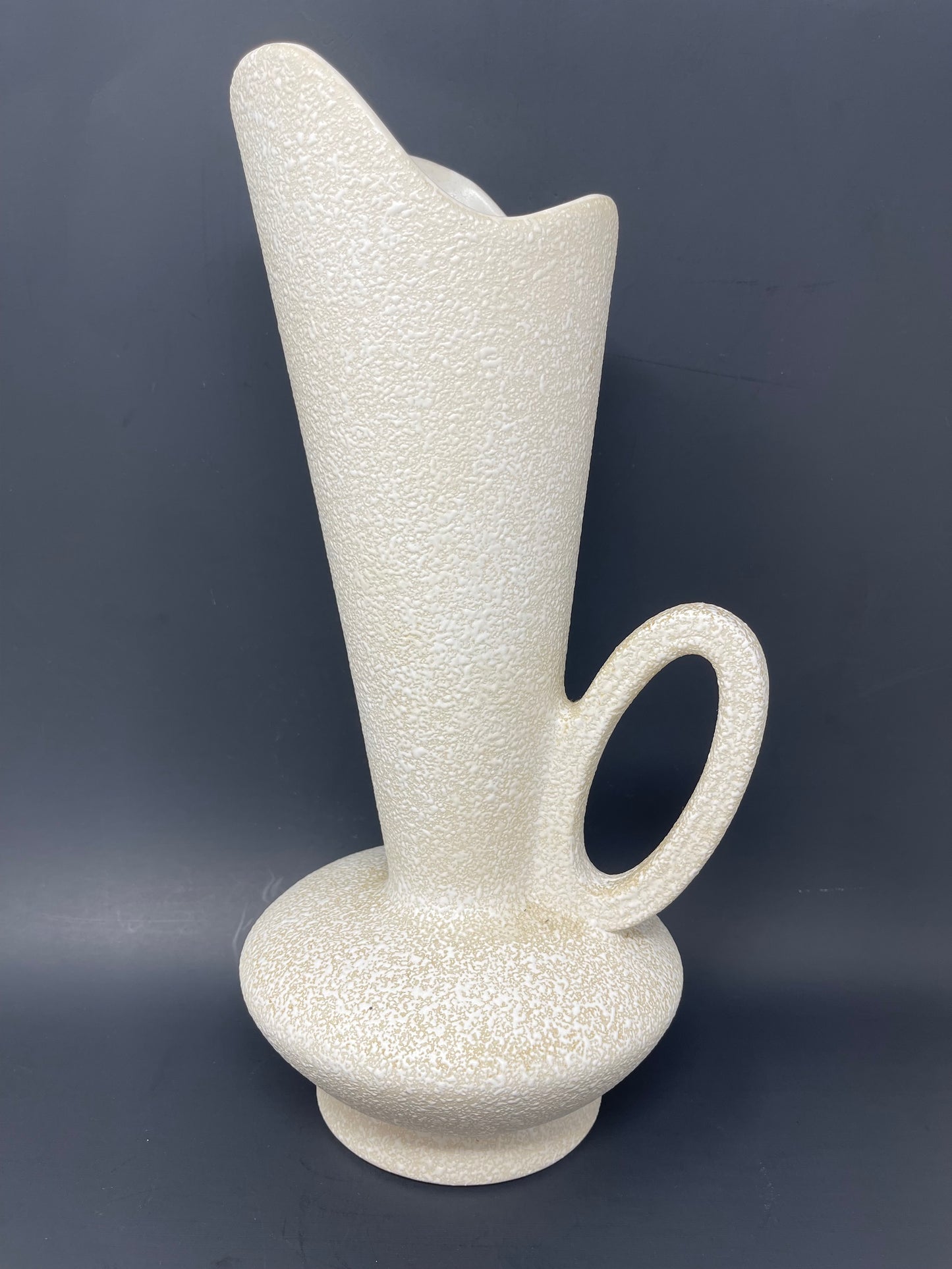Vintage Mid Century Modern 14" White Splatter Vase