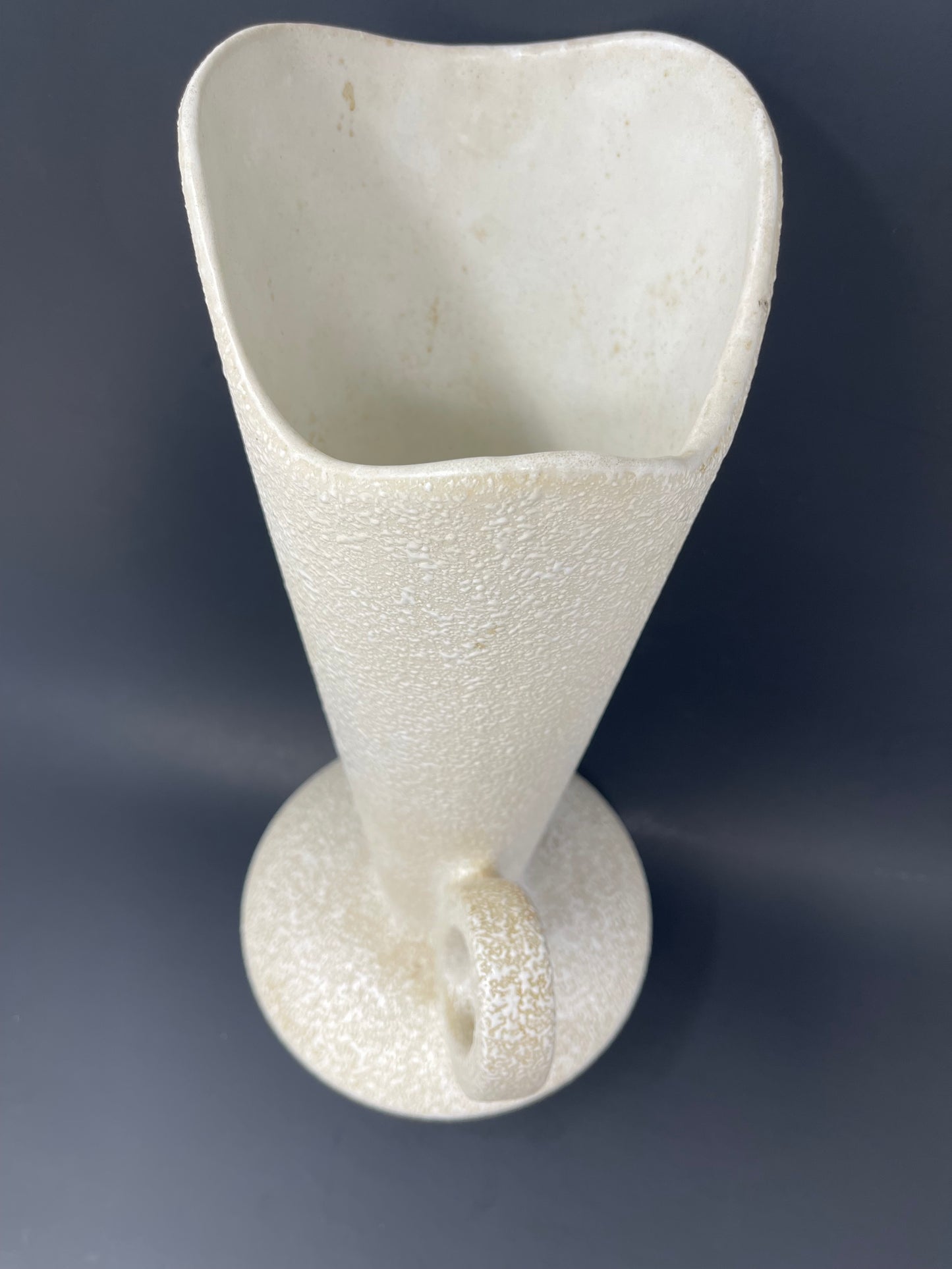Vintage Mid Century Modern 14" White Splatter Vase