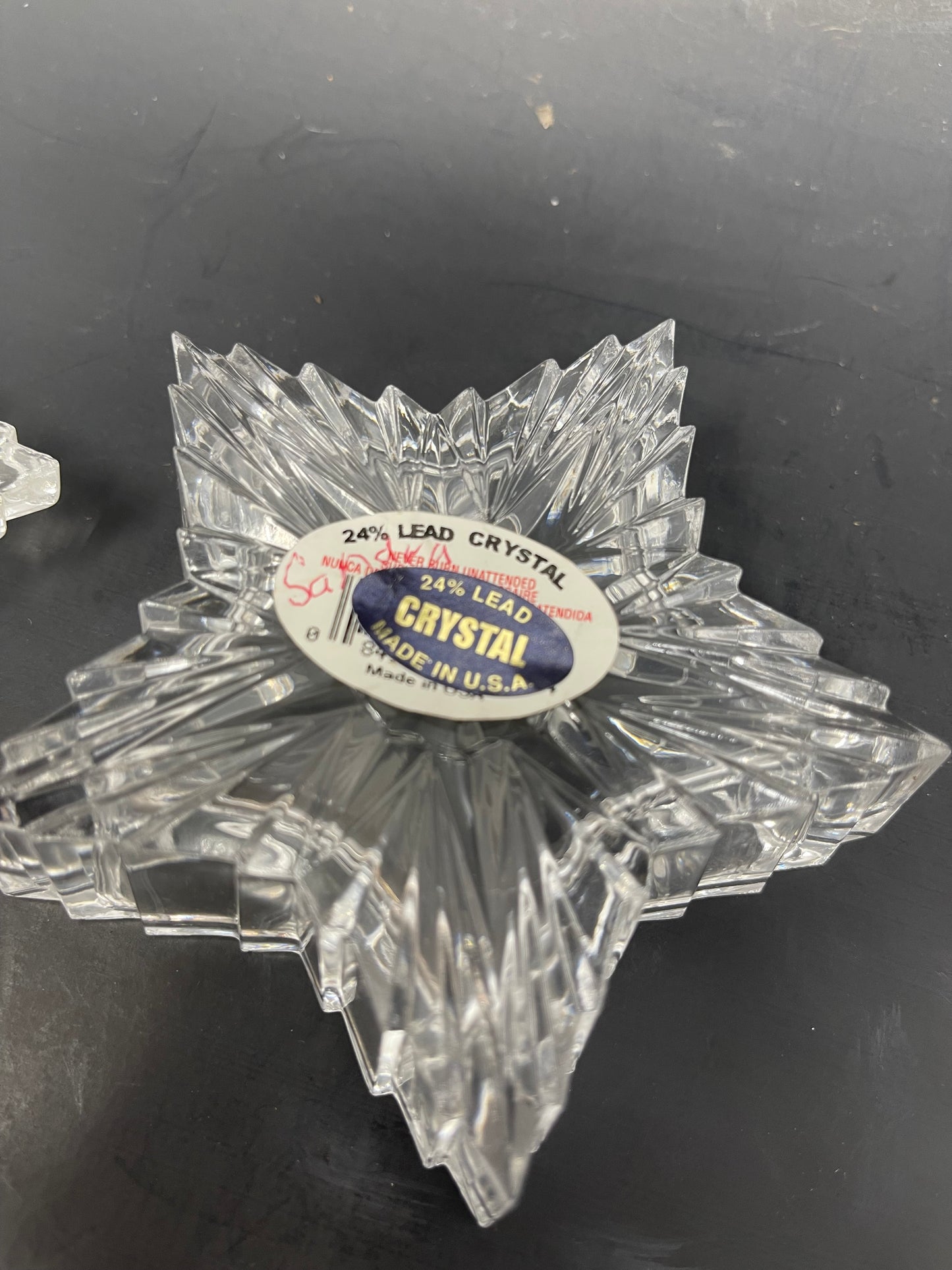 Set Of 2 Crystal Pieces (Star Trinket Box & Golf Club)