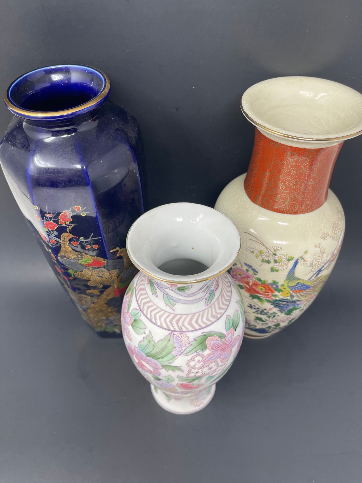 Lot Of 3 Asian Inspired Vases