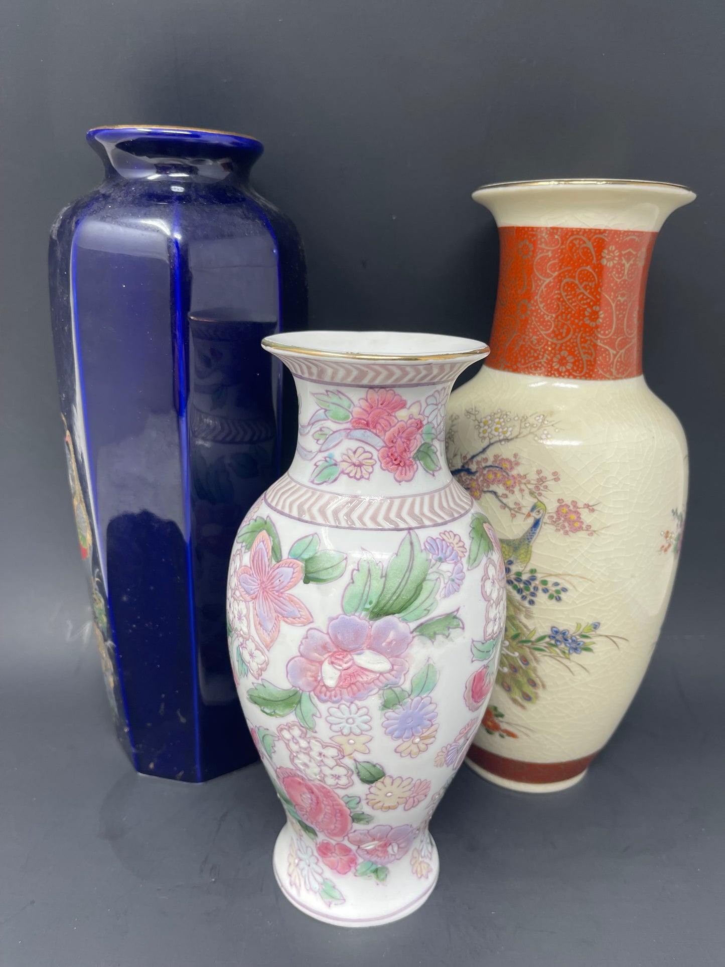 Lot Of 3 Asian Inspired Vases