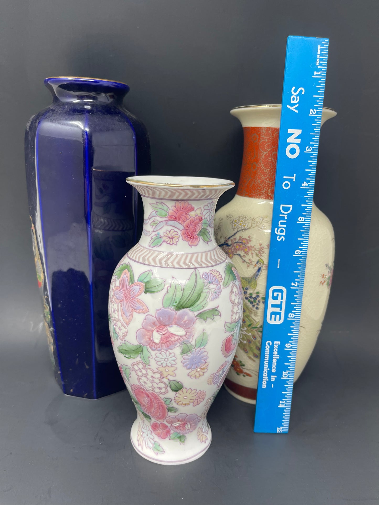 Lot Of 3 Asian Inspired Vases