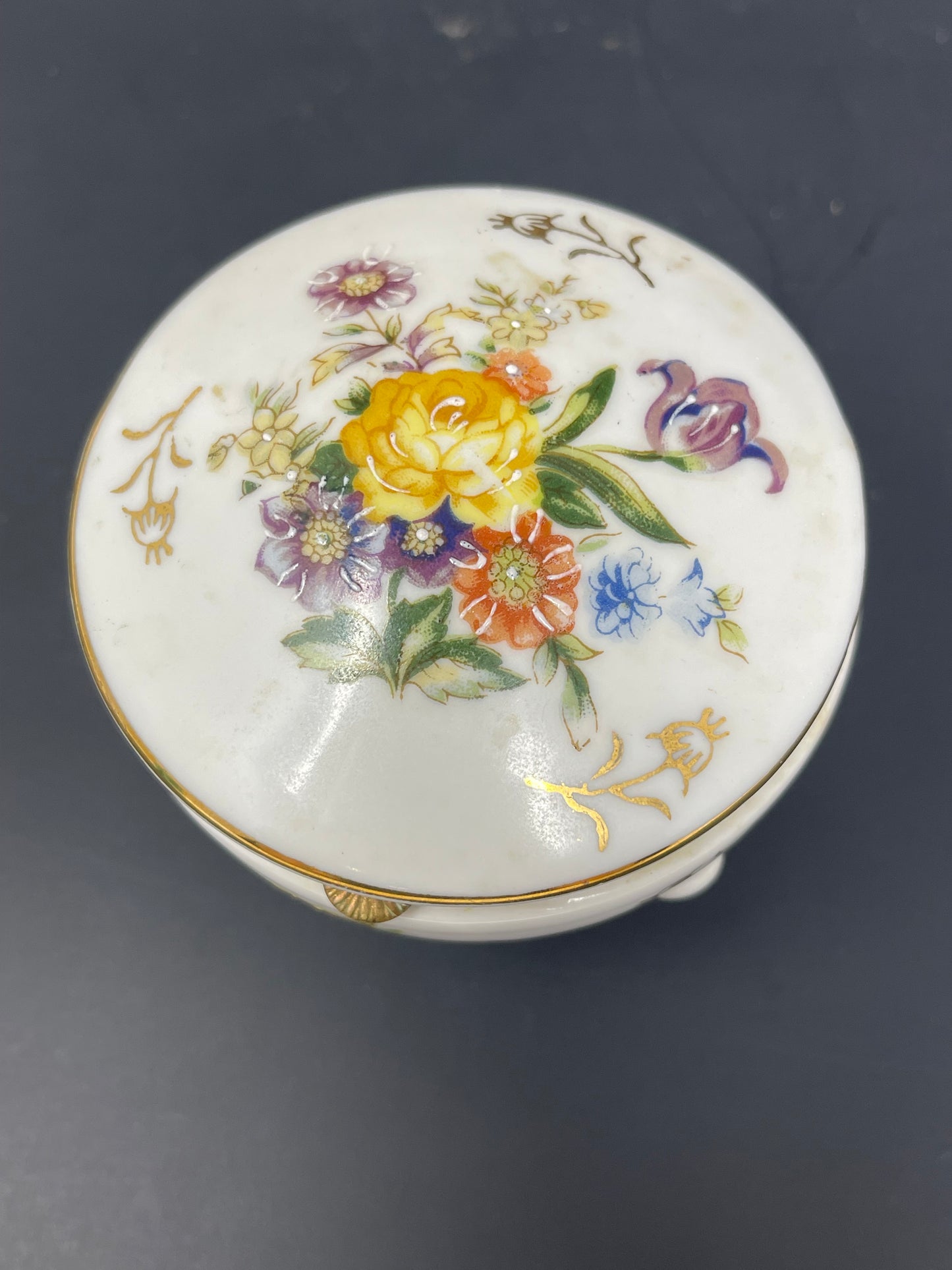Napco Hand Painted Porcelain Trinket Box