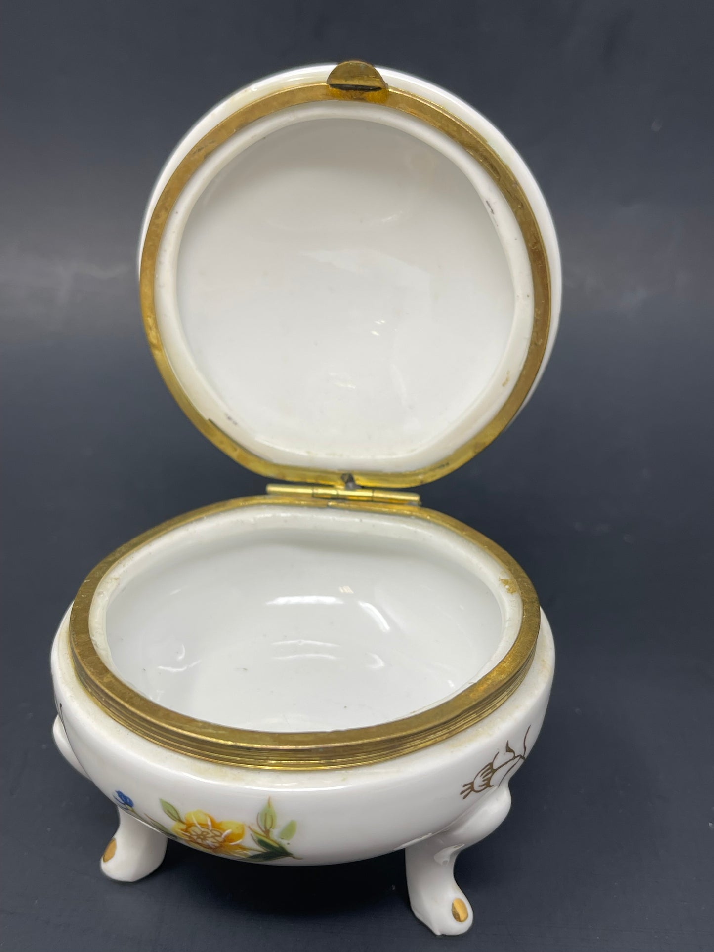 Napco Hand Painted Porcelain Trinket Box