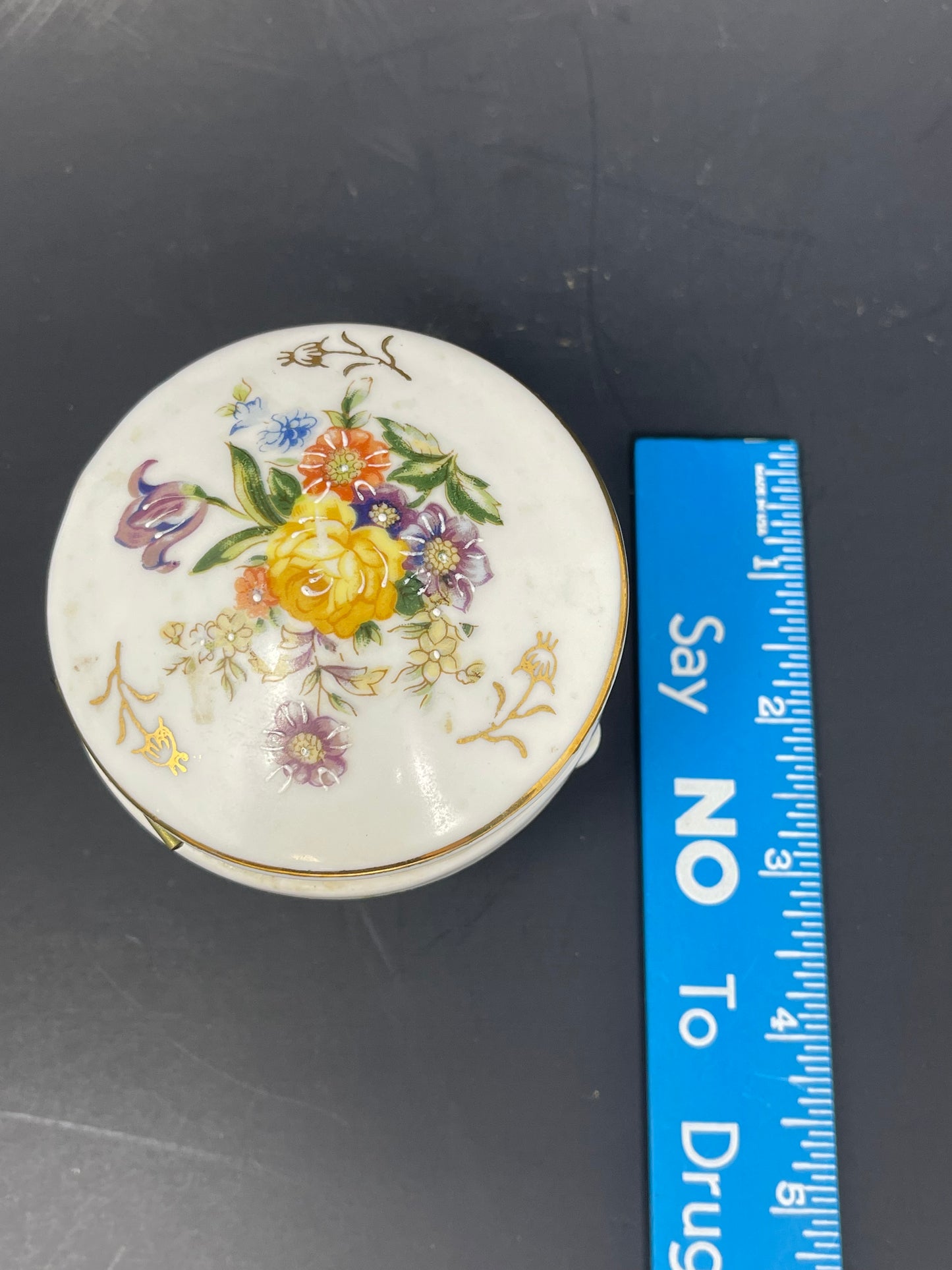 Napco Hand Painted Porcelain Trinket Box
