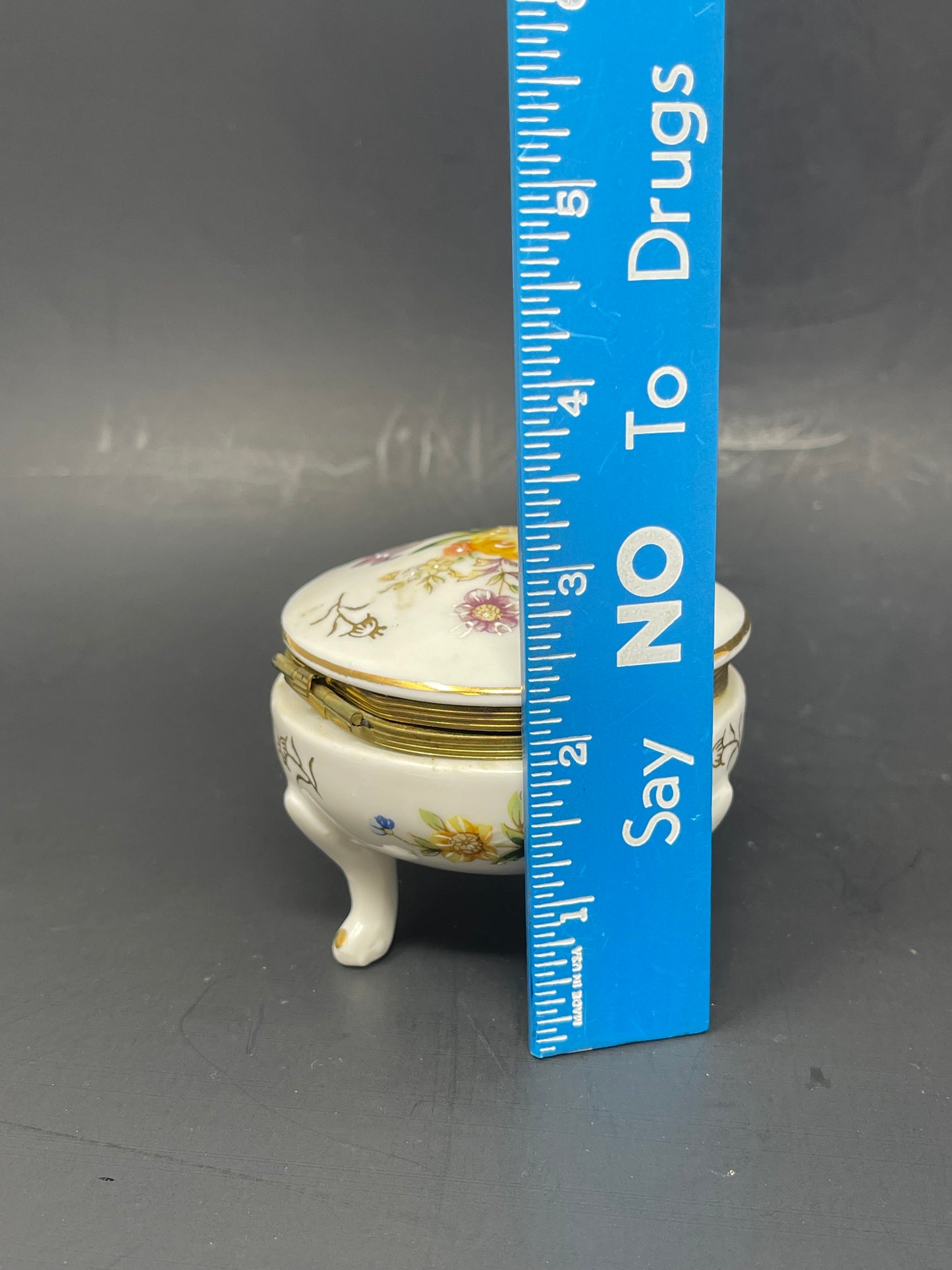 Napco Hand Painted Porcelain Trinket Box