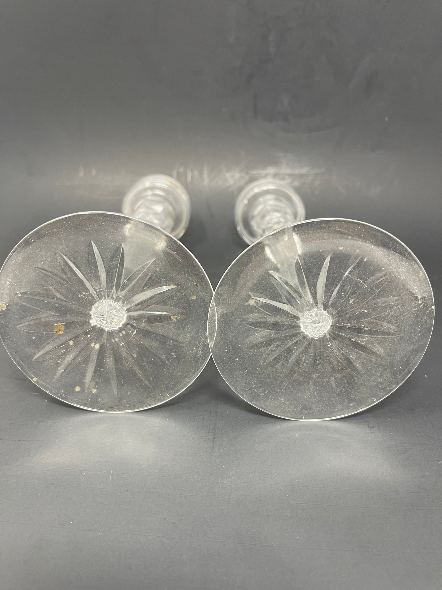 Pair Of Rogaska Crystal Candle Holders