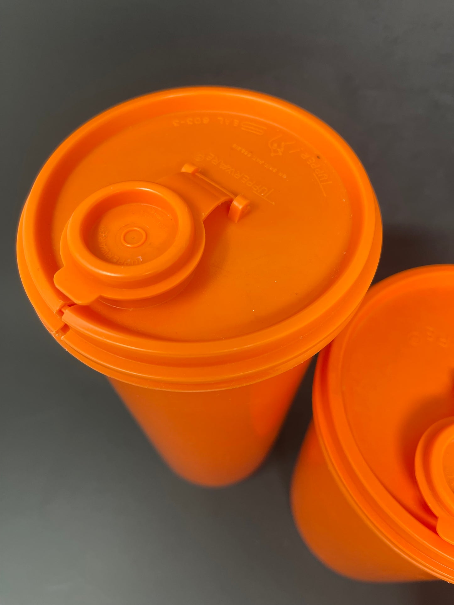 Vintage Orange Tupperware Drink Buddies W/ Cups