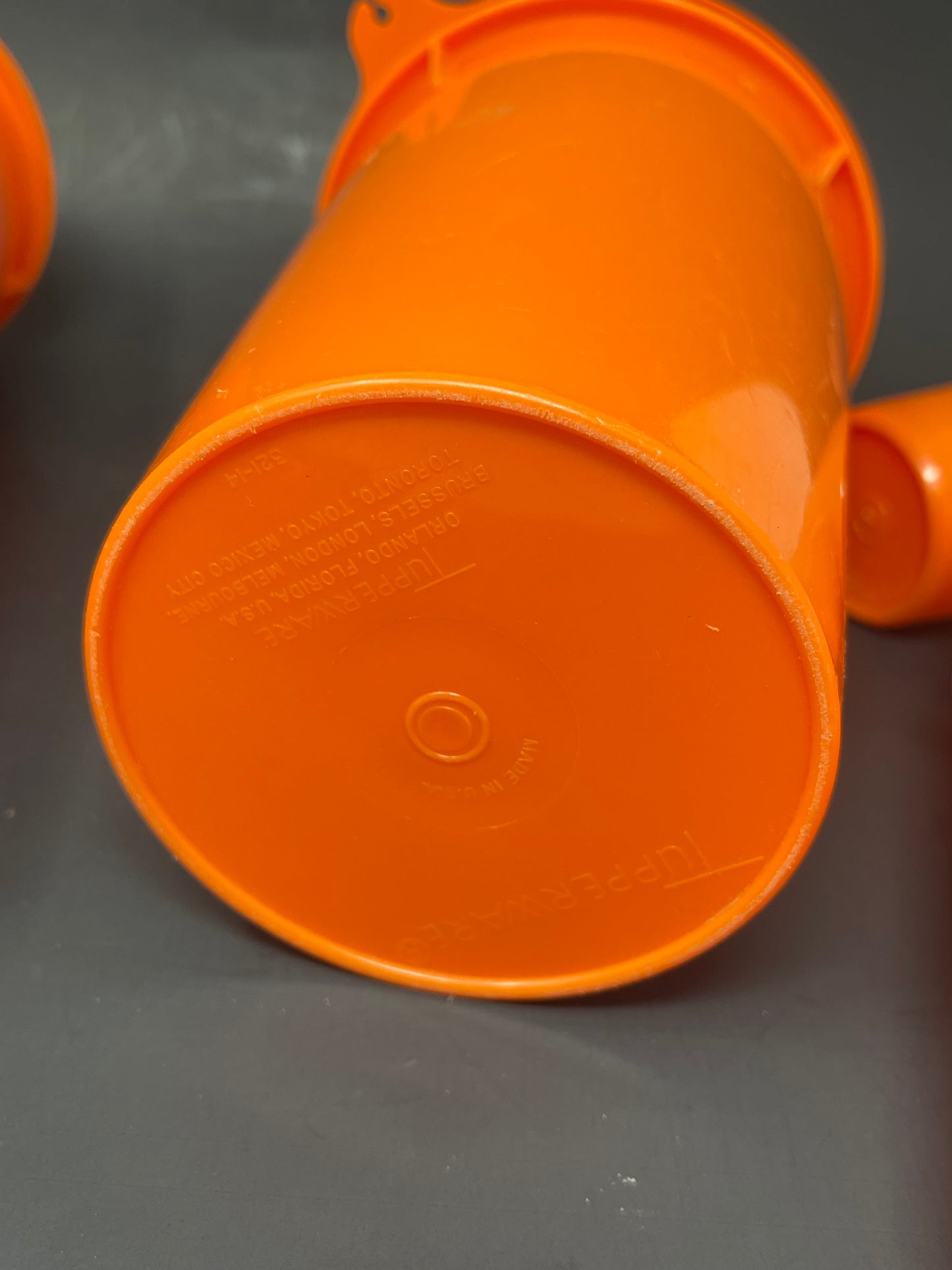 Vintage Orange Tupperware Drink Buddies W/ Cups