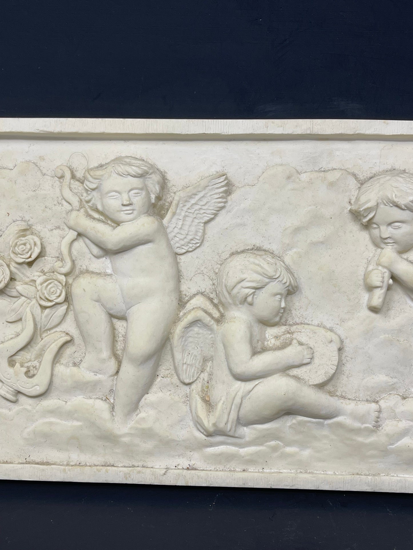 Vintage White Musical Cherubs Wall Art
