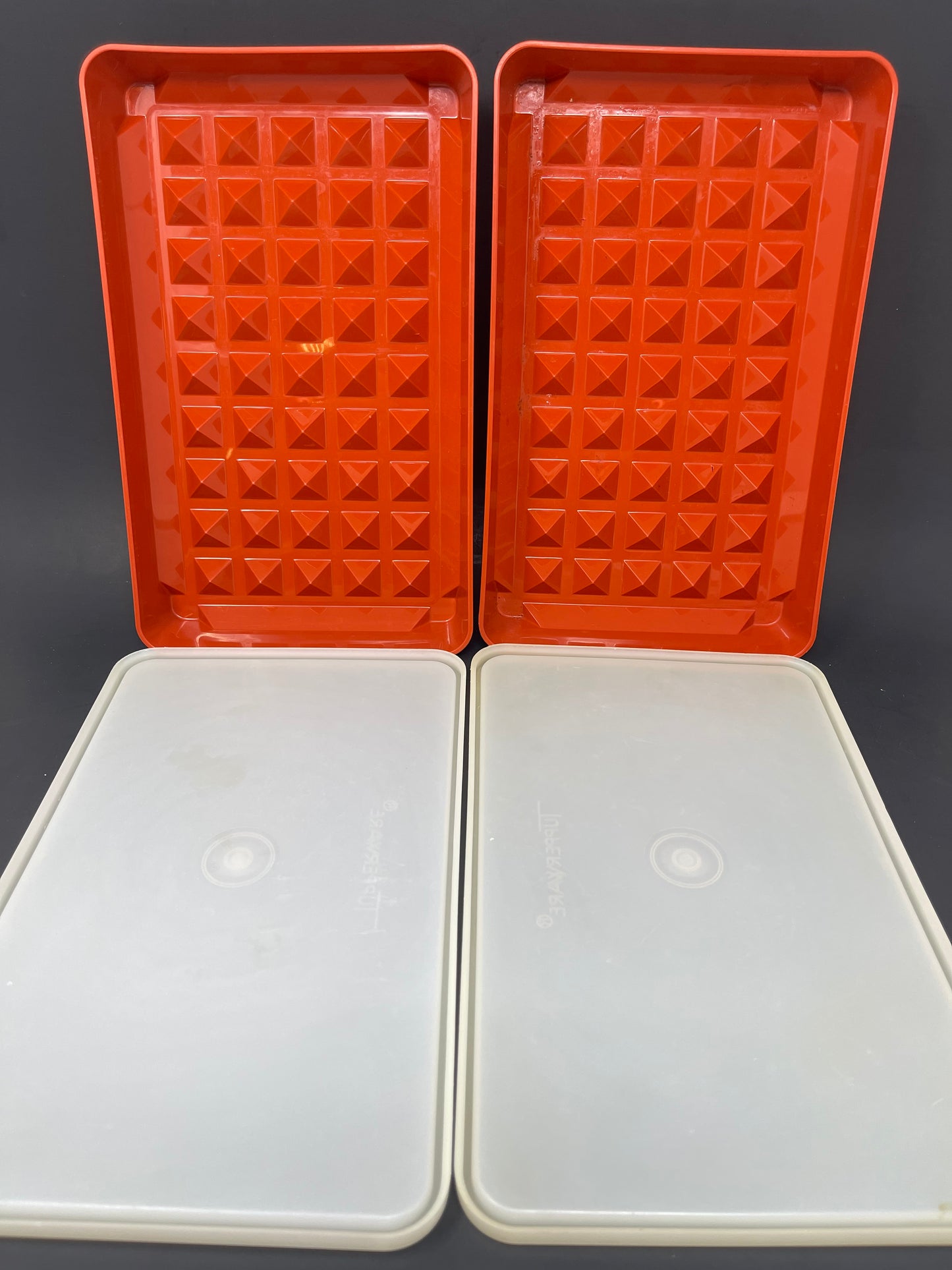 Vintage Set Of 5 Burnt Orange Tupperware