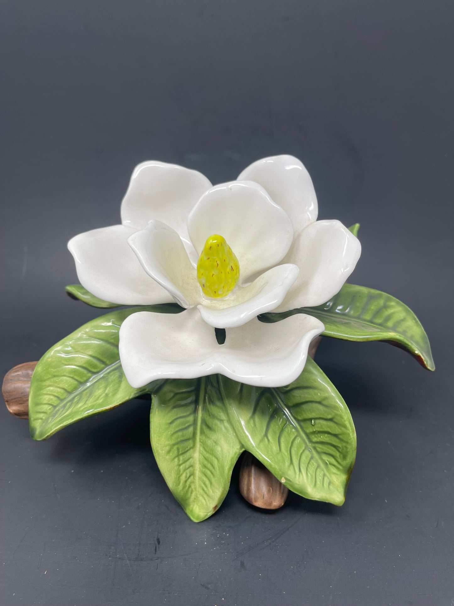 Ceramic White Magnolia Figurine