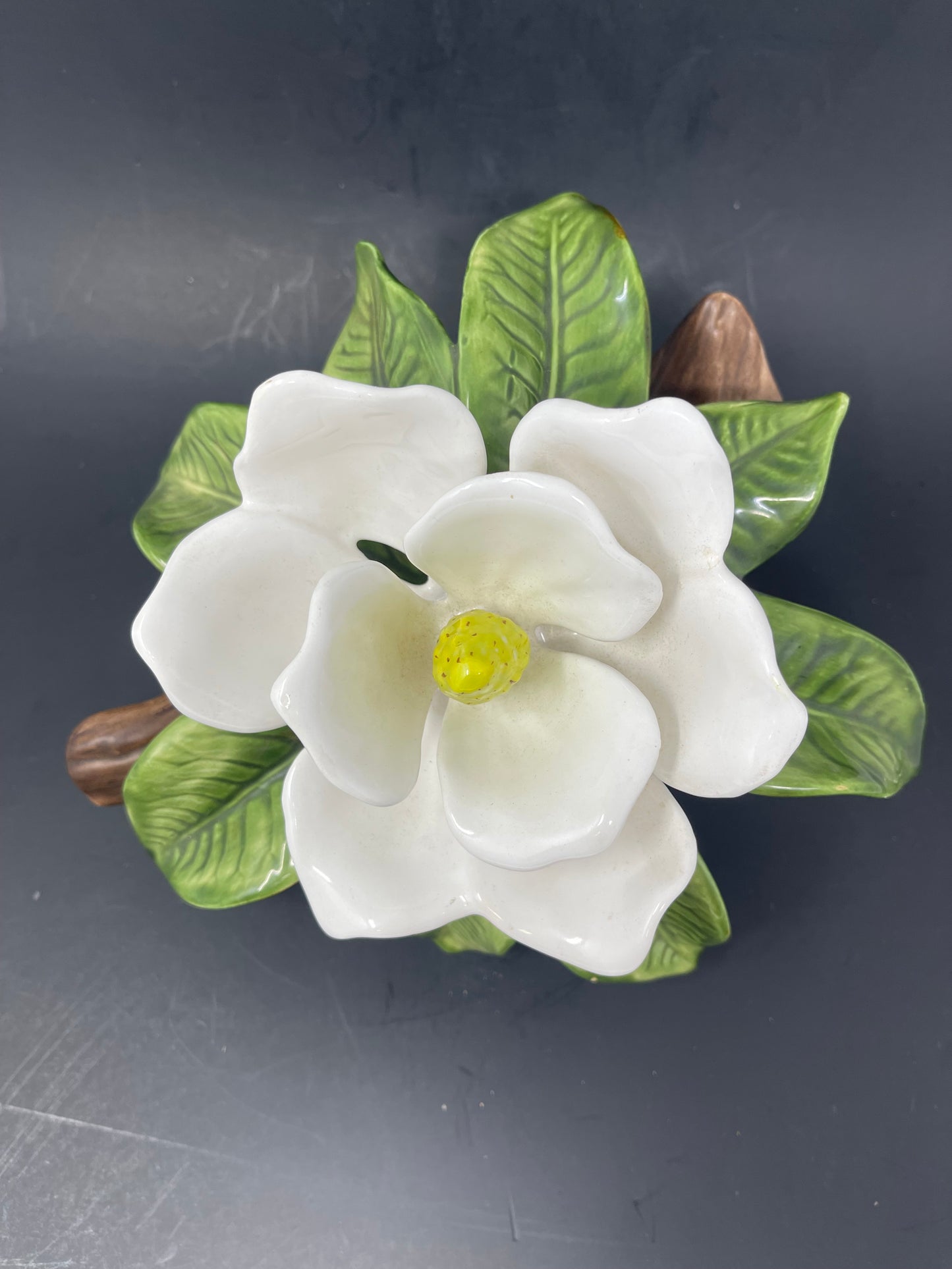 Ceramic White Magnolia Figurine