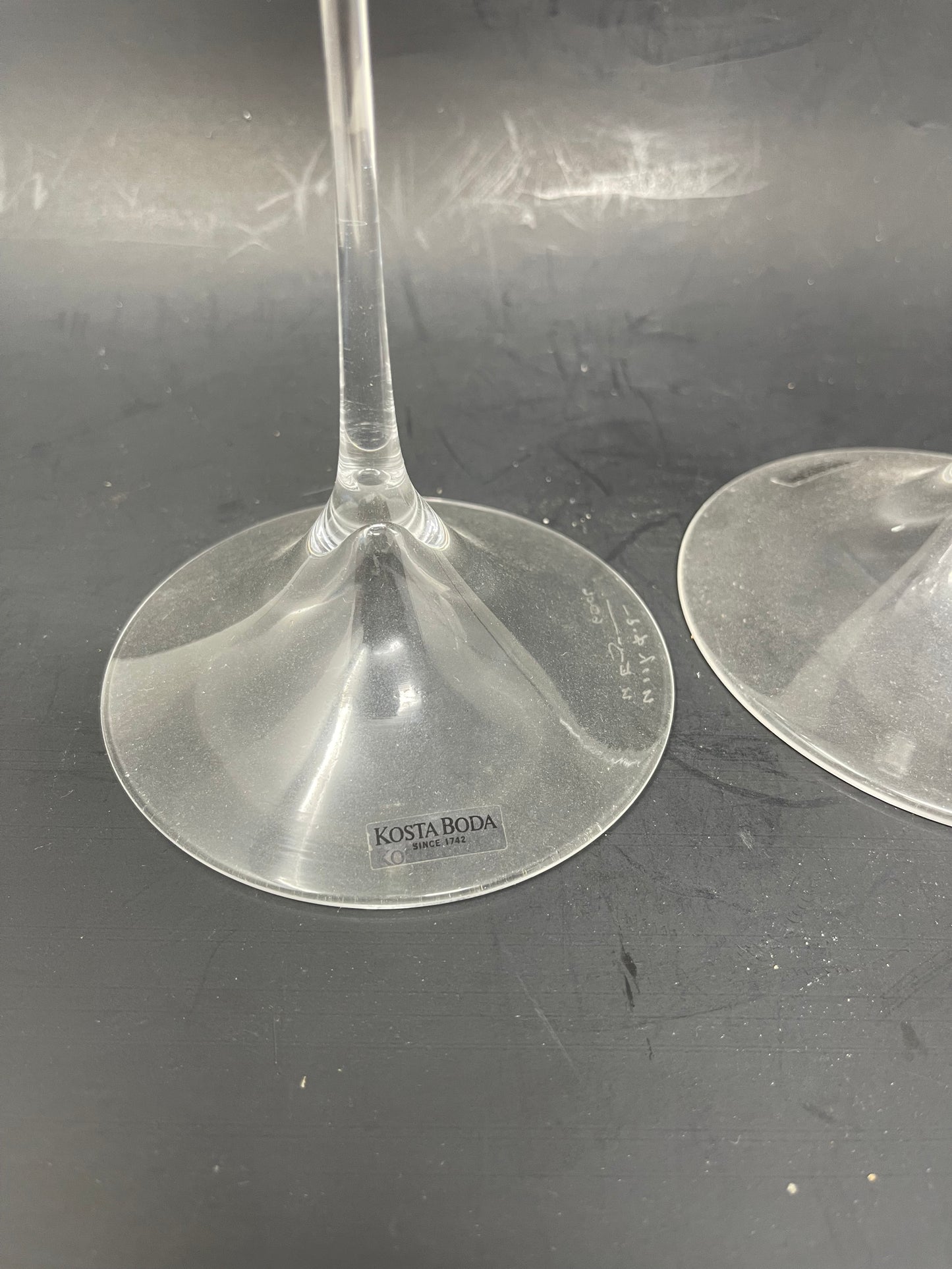 Set Of 2 Kosta Boda Crystal Candlestick Holders