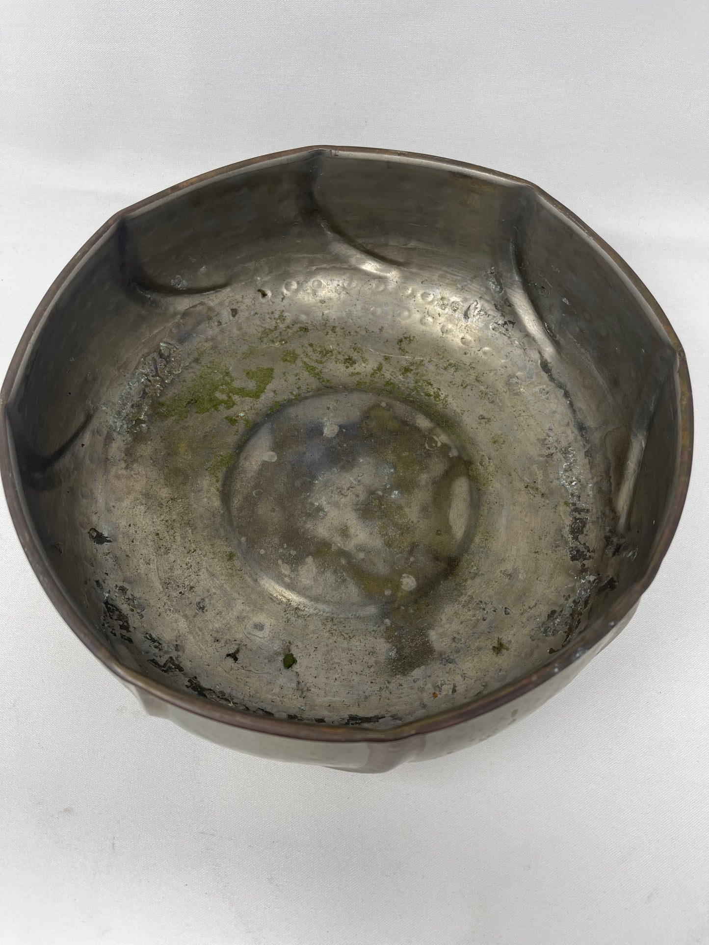 Round Hammered Brass Bowl