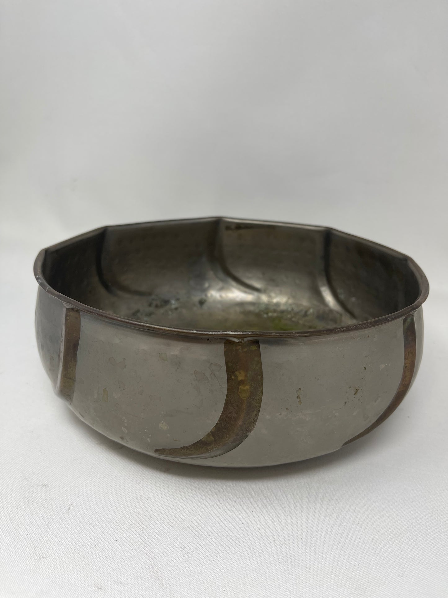 Round Hammered Brass Bowl
