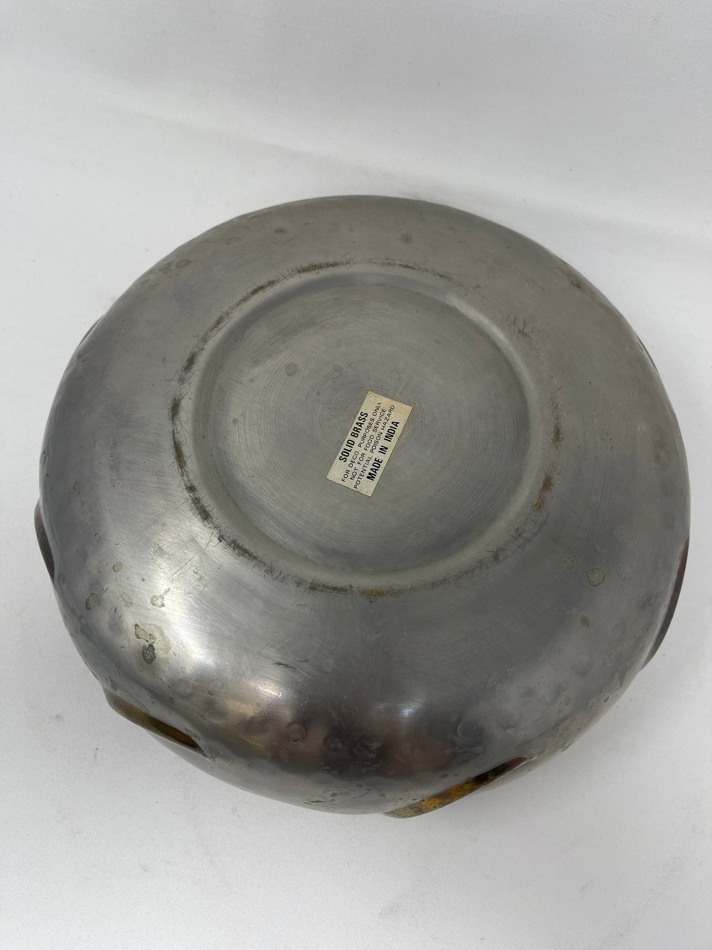 Round Hammered Brass Bowl