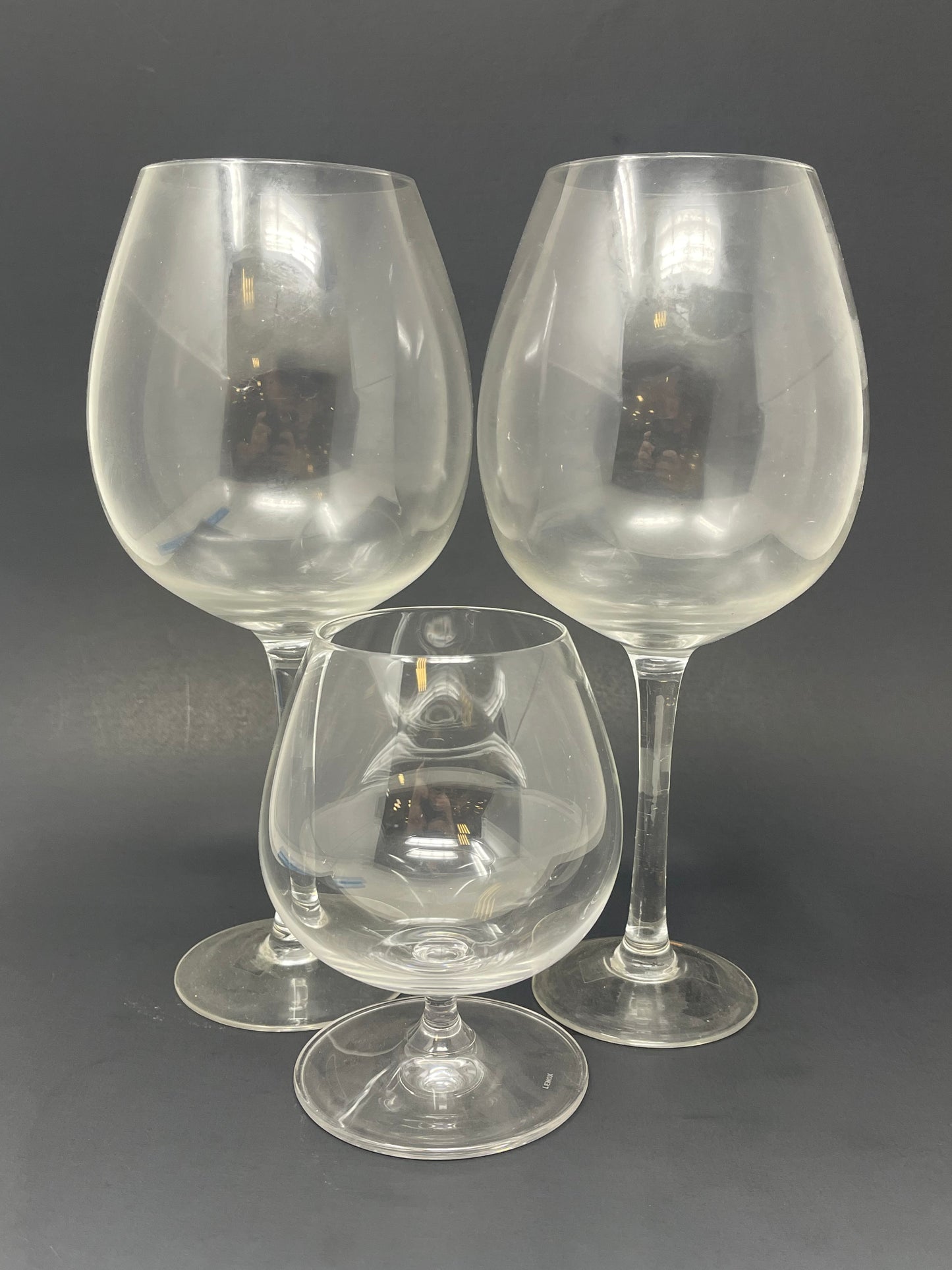 Set Of 2 Lenox Wine Glasses & Brandy Glass