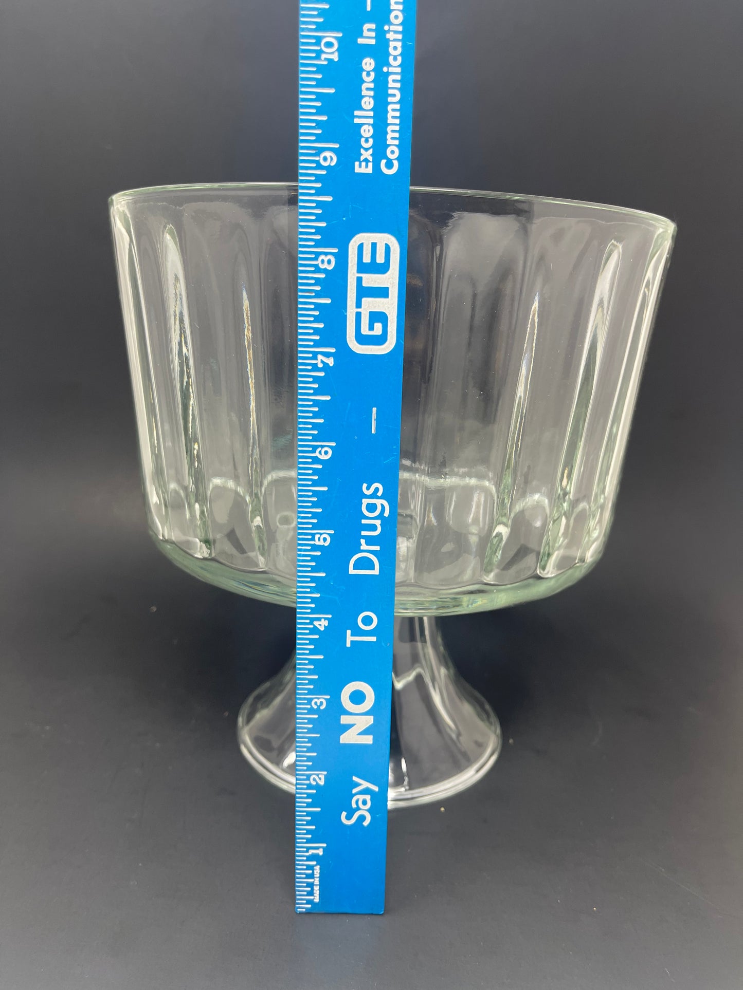 Paneled Glass Pedestal Trifle Bowl