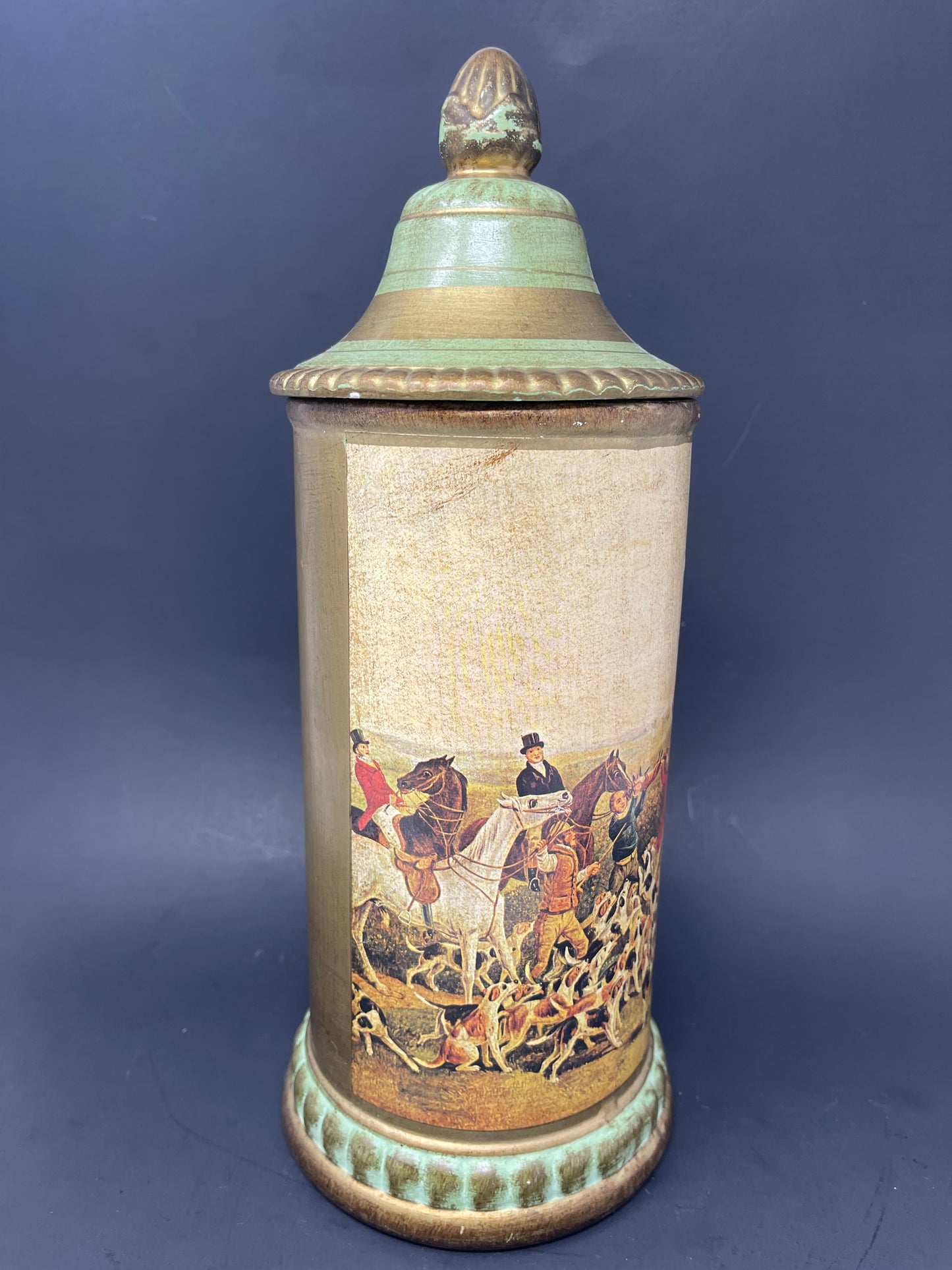 Vintage Hunting Scene Canister