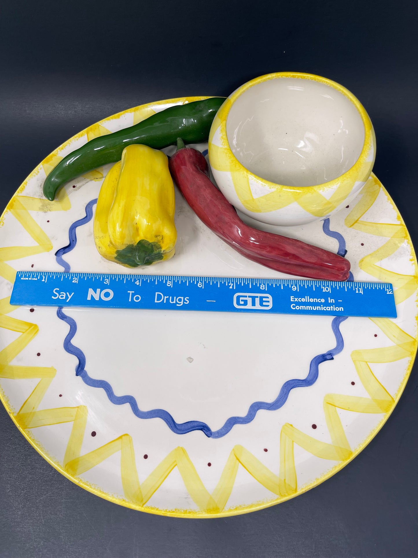 Vintage Cali Signed Large Vegetable Serving Platter