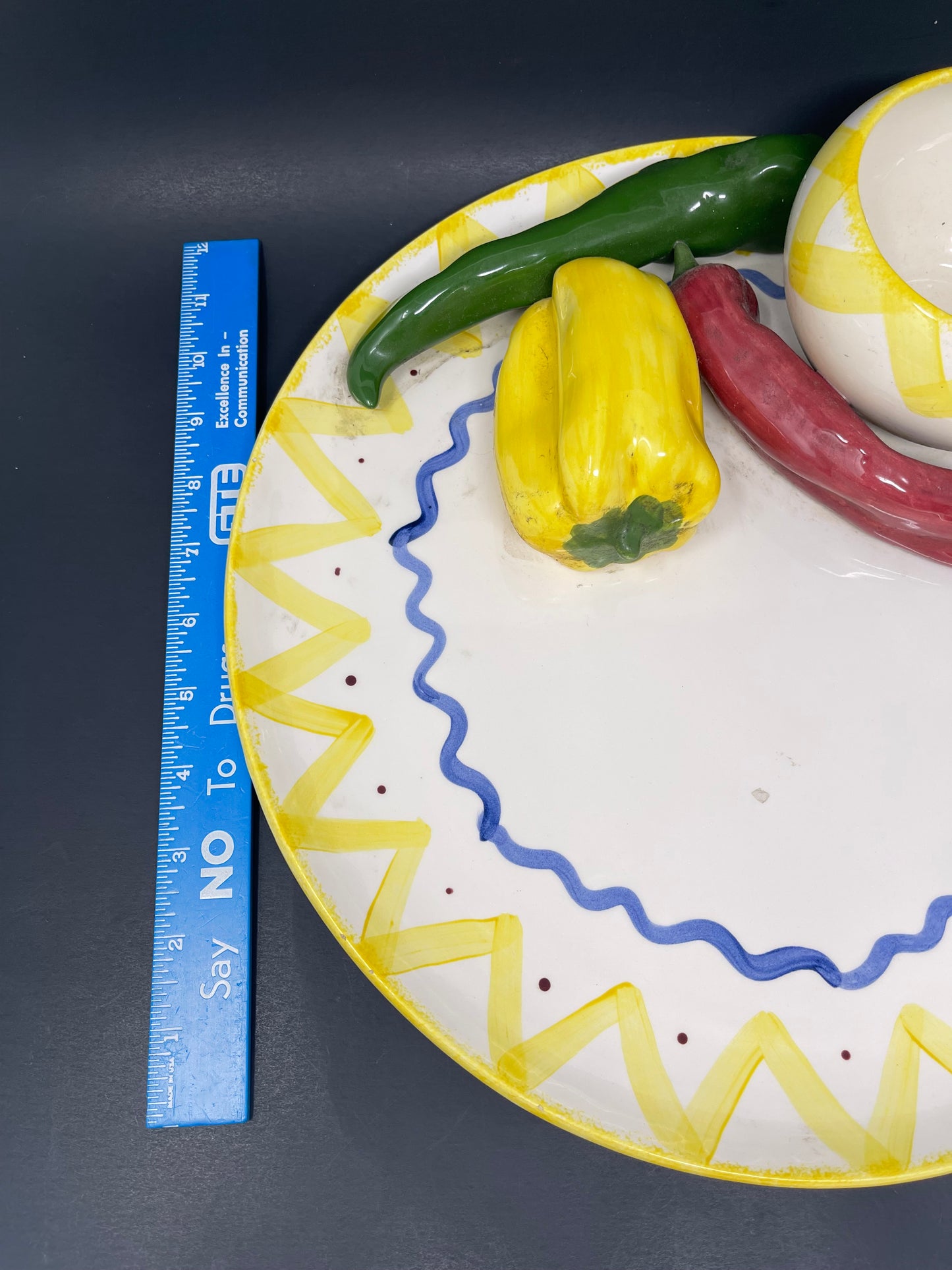 Vintage Cali Signed Large Vegetable Serving Platter