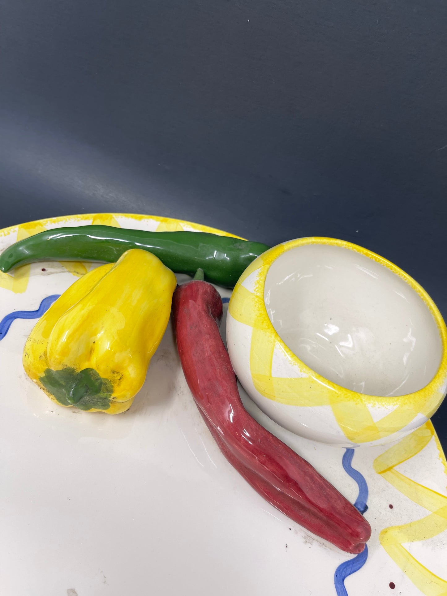 Vintage Cali Signed Large Vegetable Serving Platter