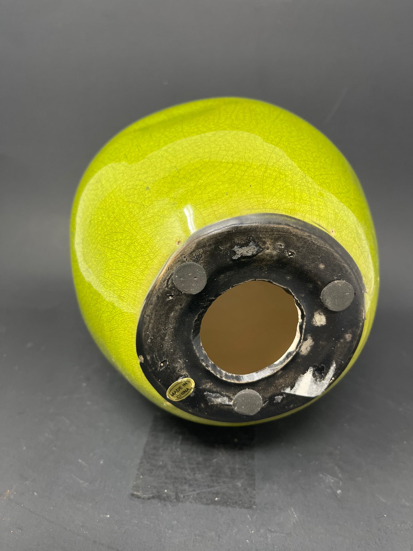 Large Green Ceramic Apple Decor