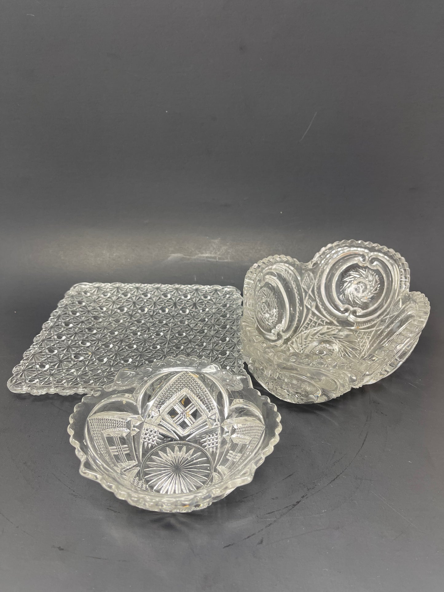 Crystal Assorted Lot Set Of 3
