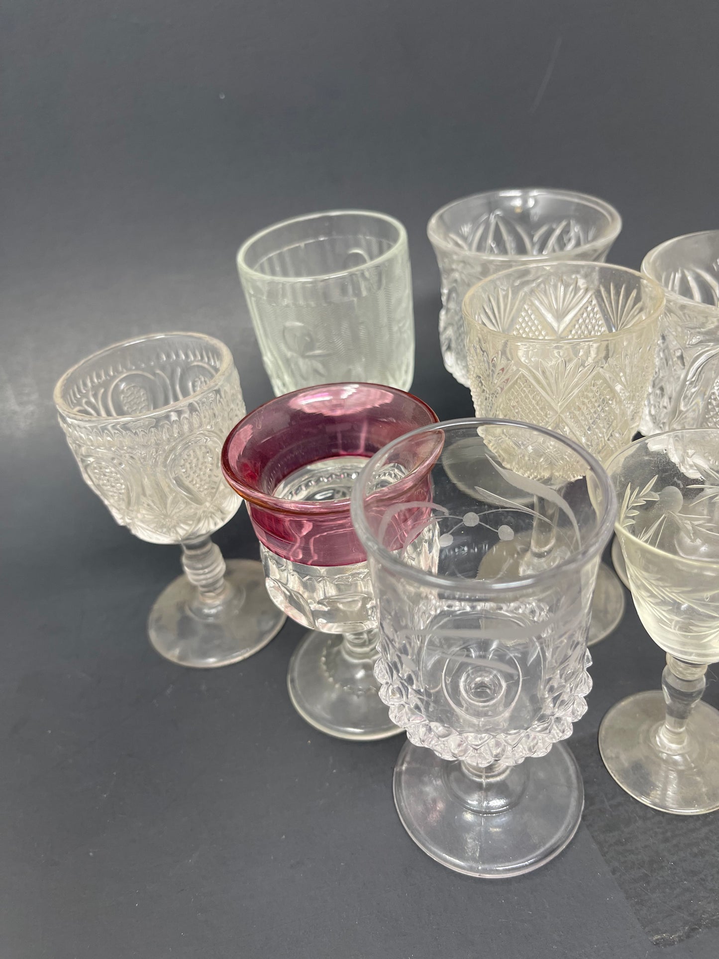 Set Of 10 Crystal Cordial Glasses