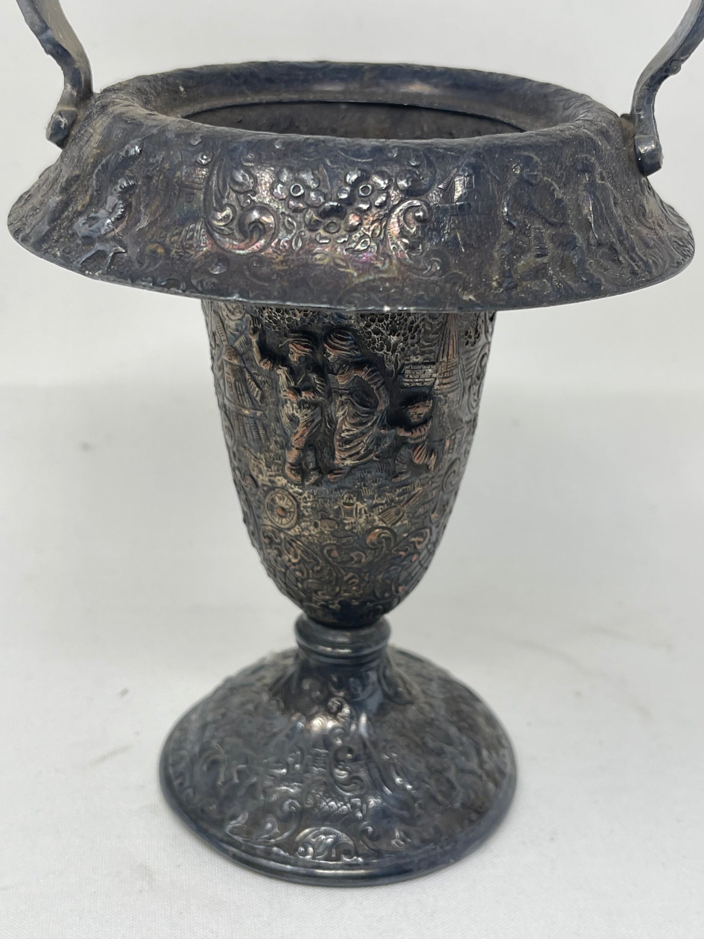 Antique Barbour Silver Plate Repousse Bridal Basket