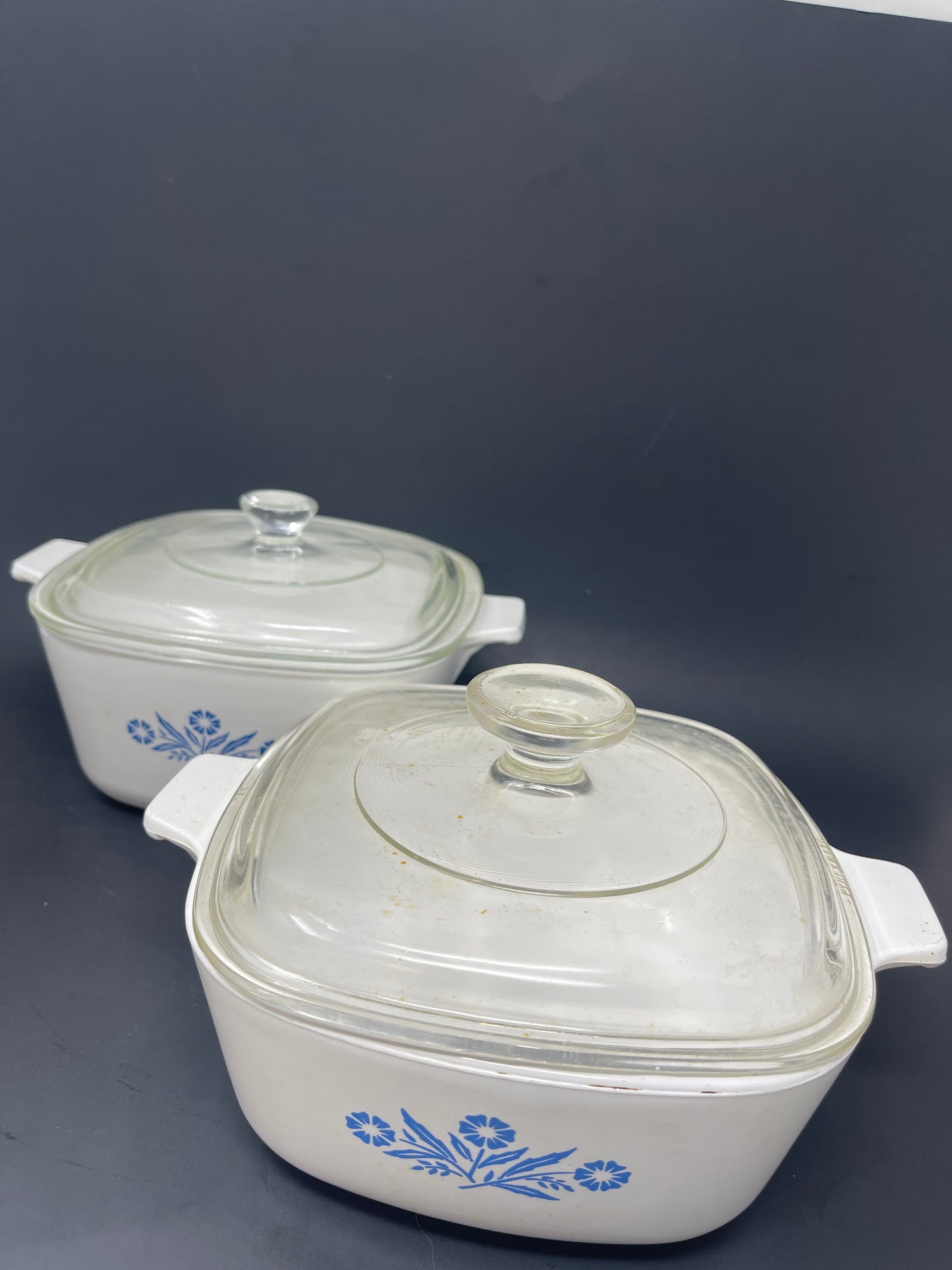 Set Of 2 Corning Ware Blue Cornflower Casserole Dishes