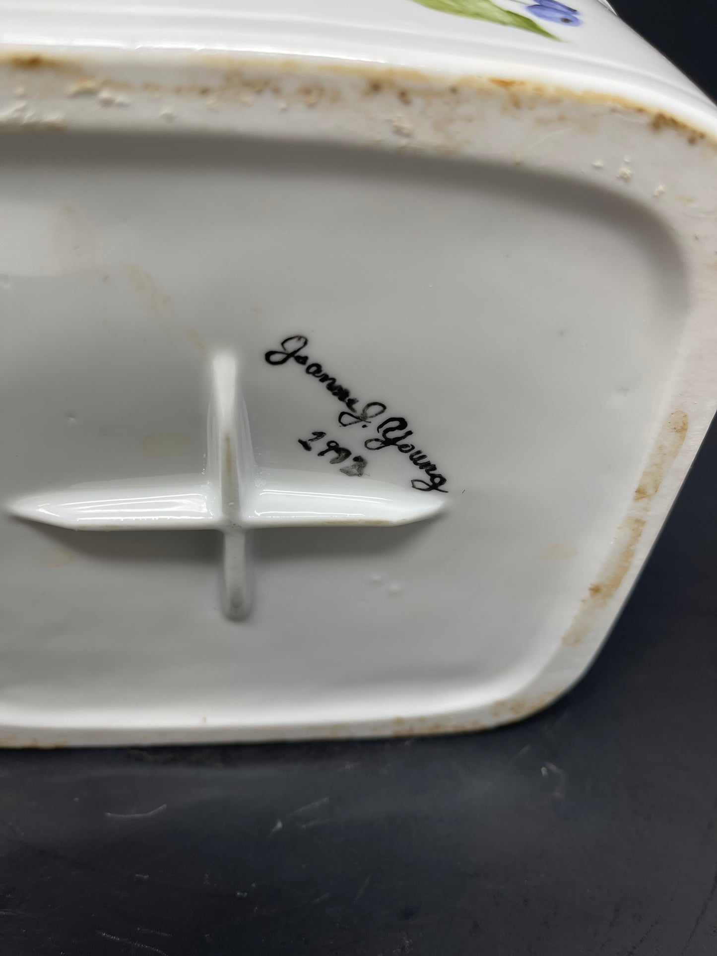 Vintage Porcelain Basket Bowl