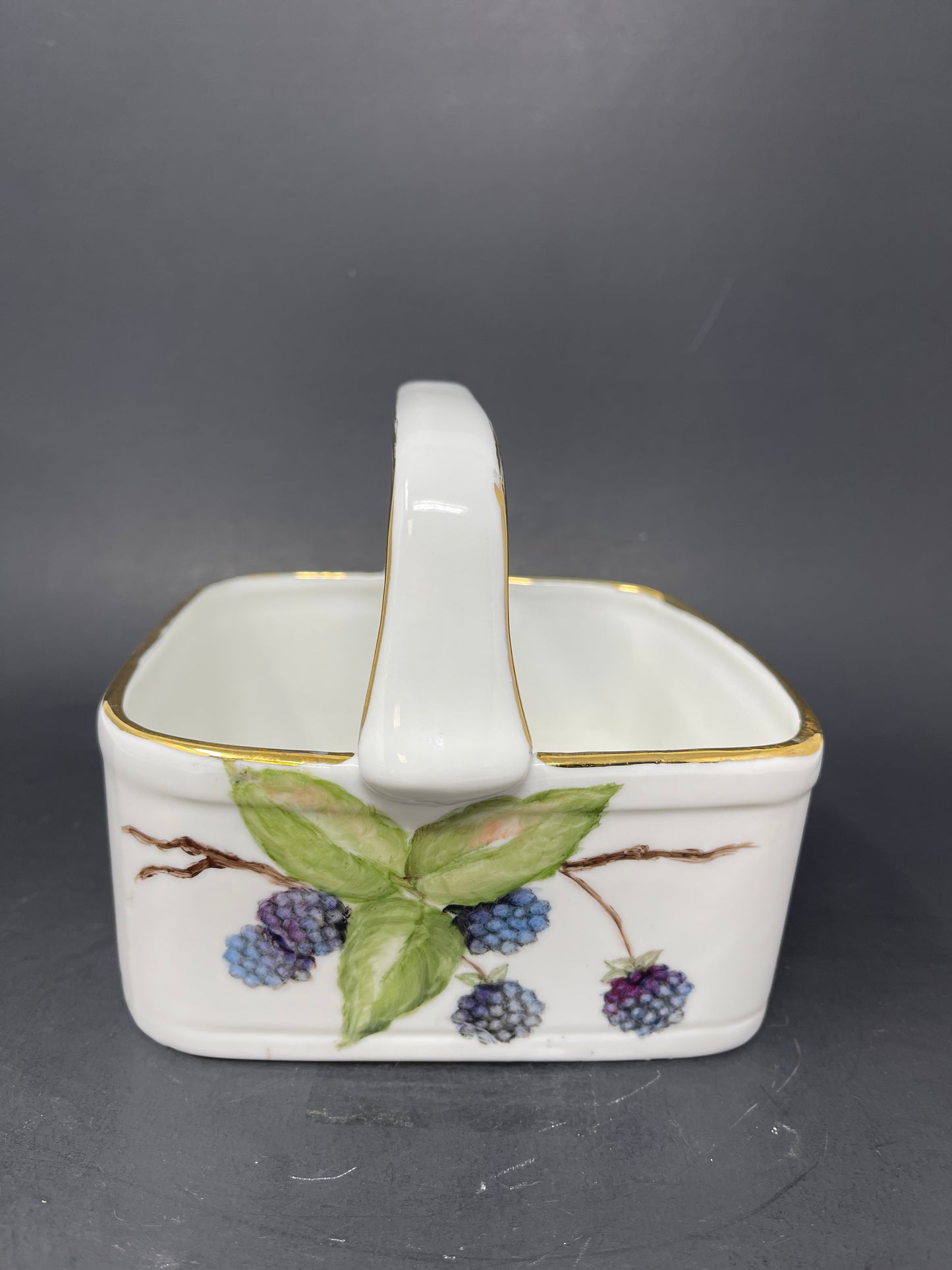 Vintage Porcelain Basket Bowl