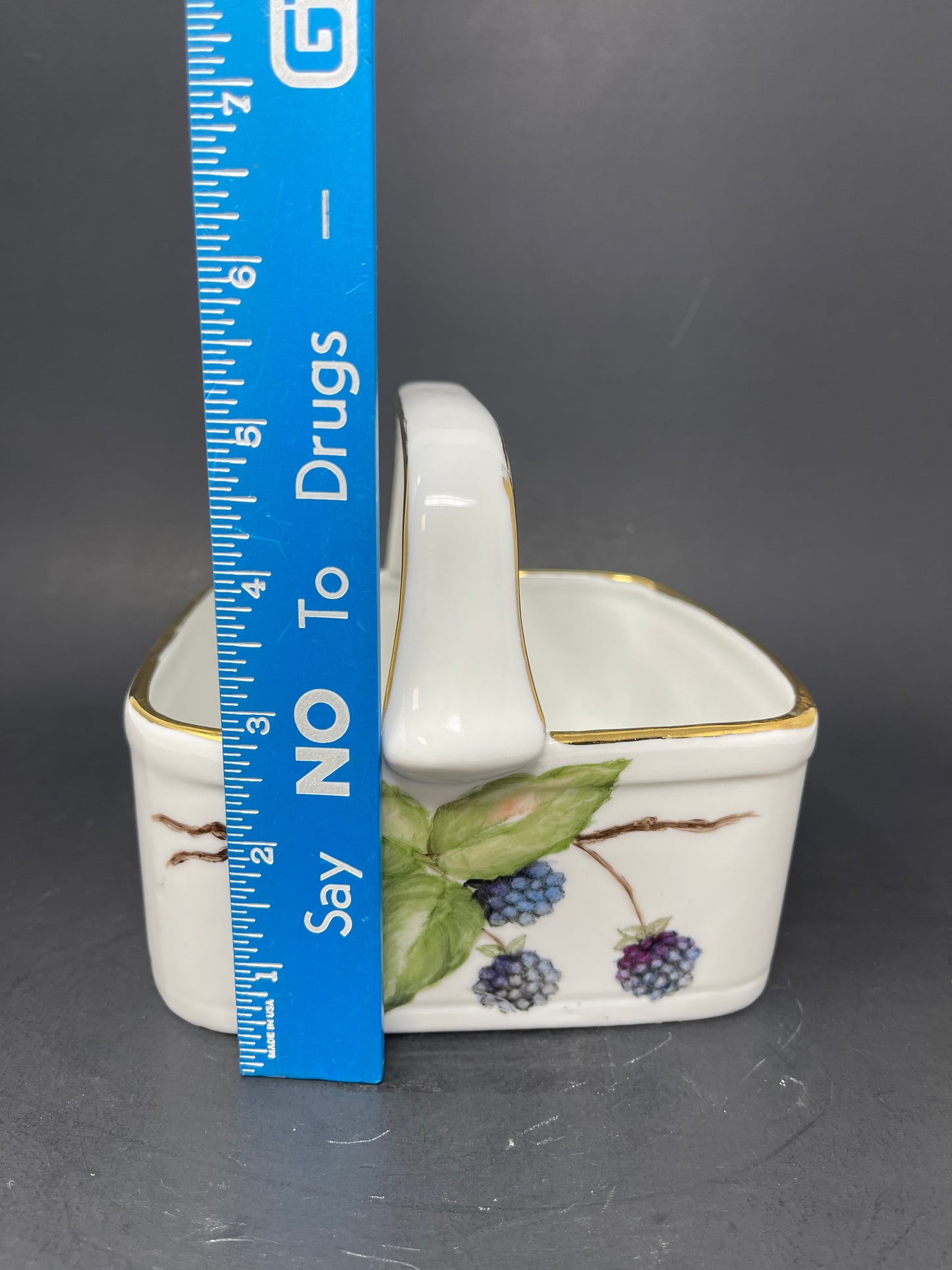 Vintage Porcelain Basket Bowl