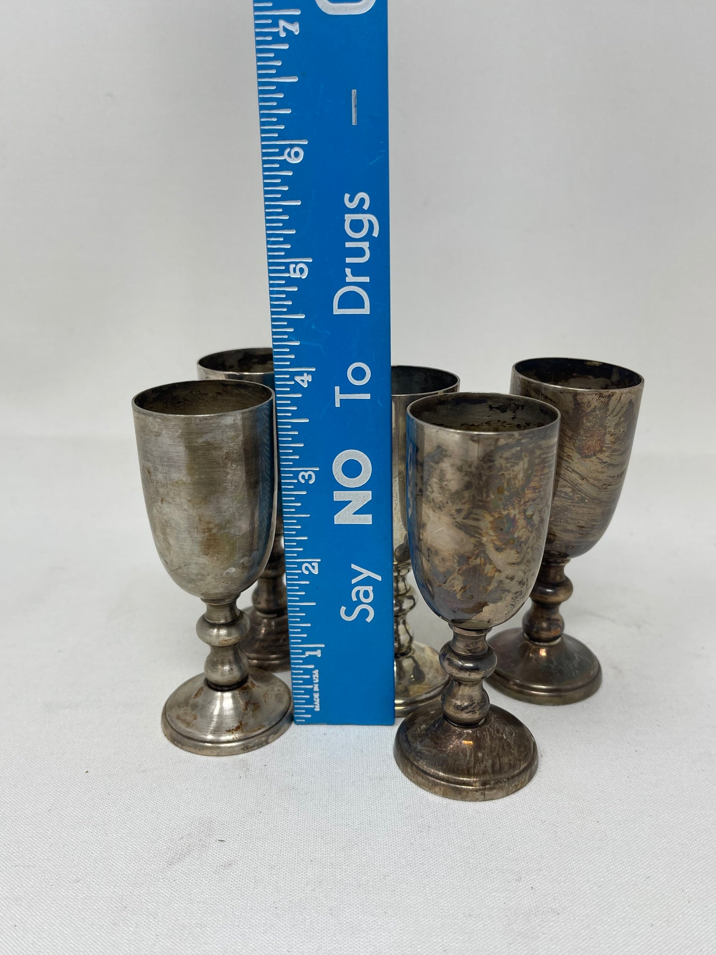 5 Piece Silver Plate W&S Blackington Co. Goblet Shot Glasses