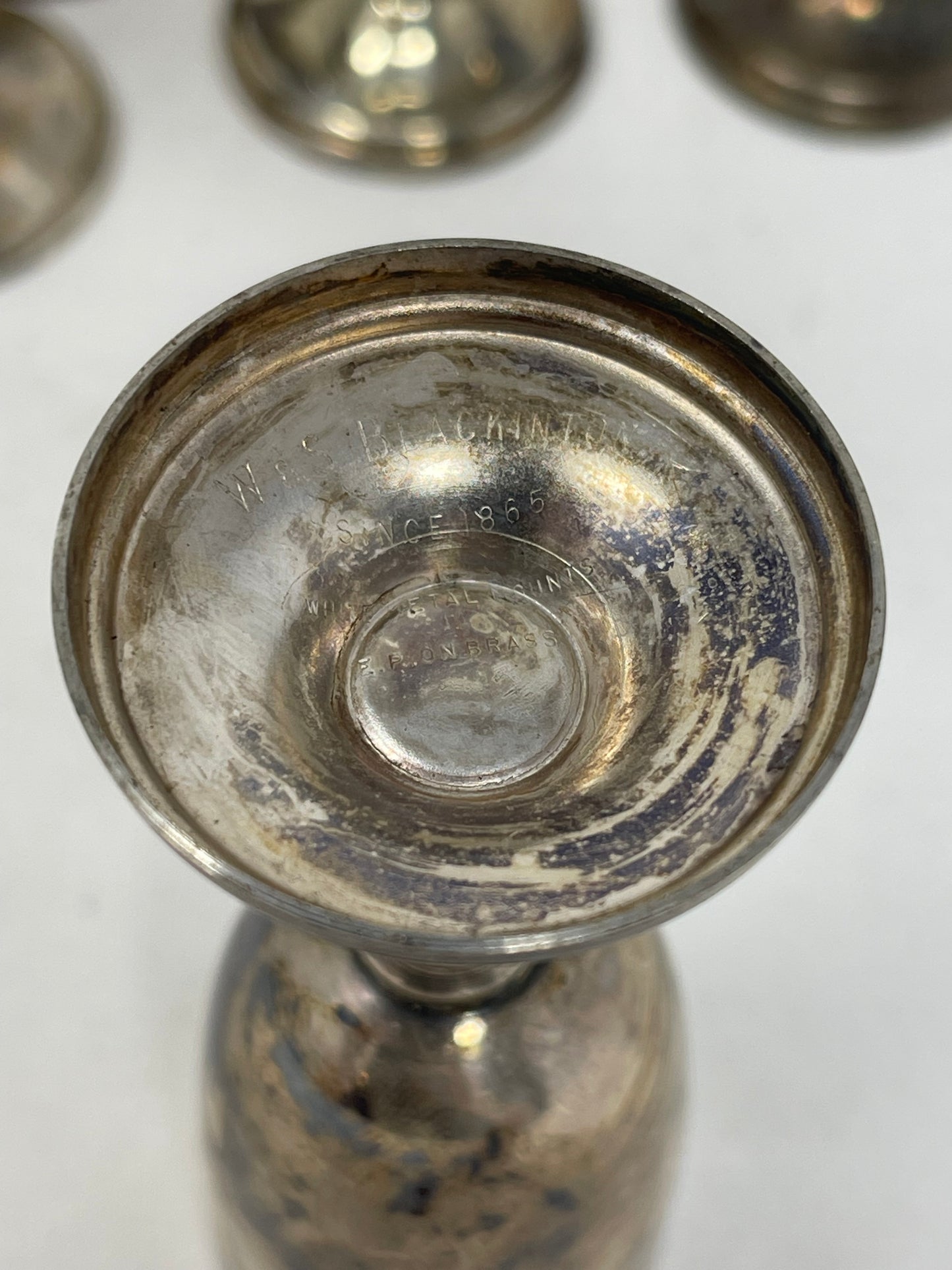 5 Piece Silver Plate W&S Blackington Co. Goblet Shot Glasses