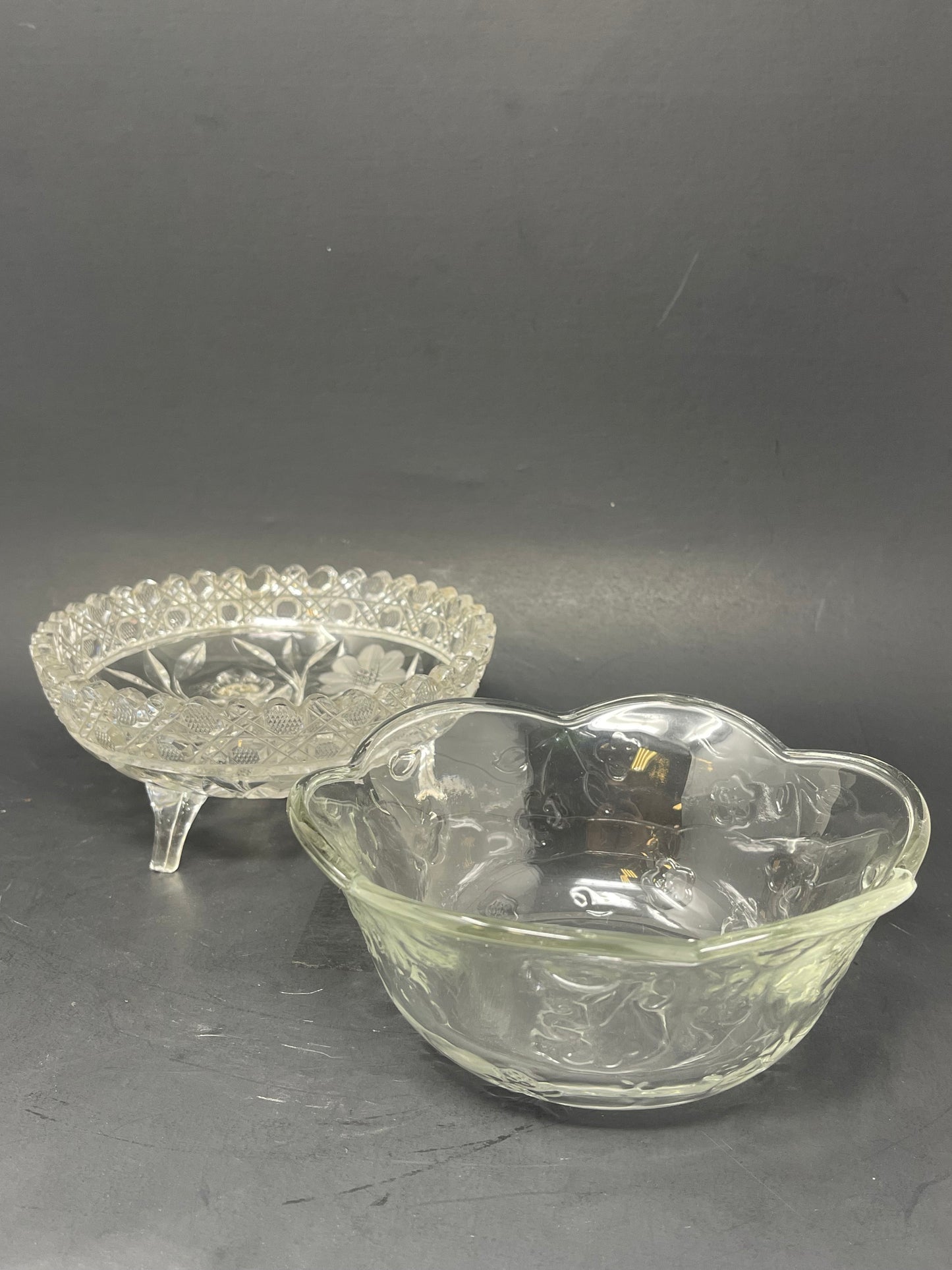 Set Of 2 Of Crystal Trinket Trays