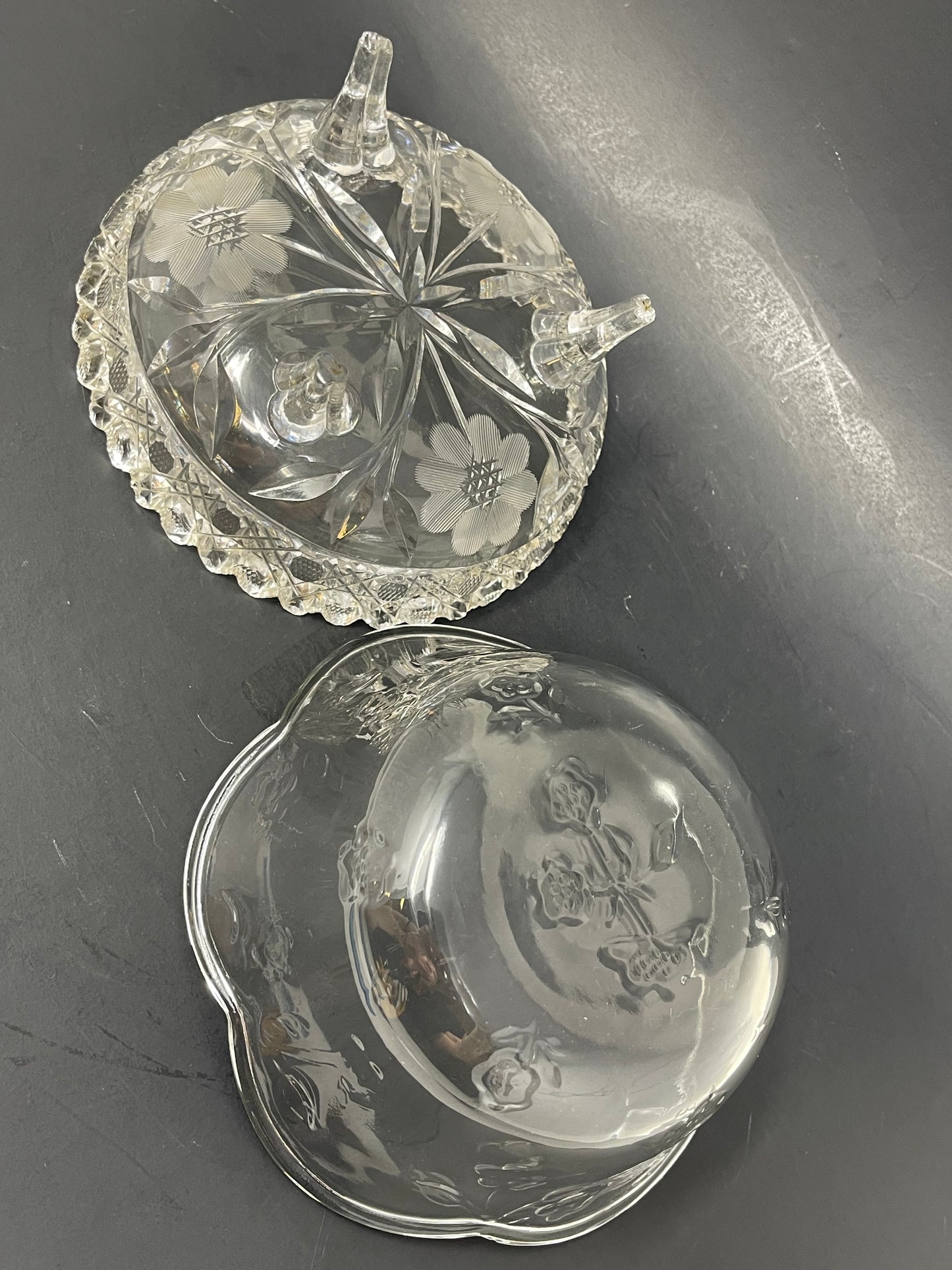Set Of 2 Of Crystal Trinket Trays